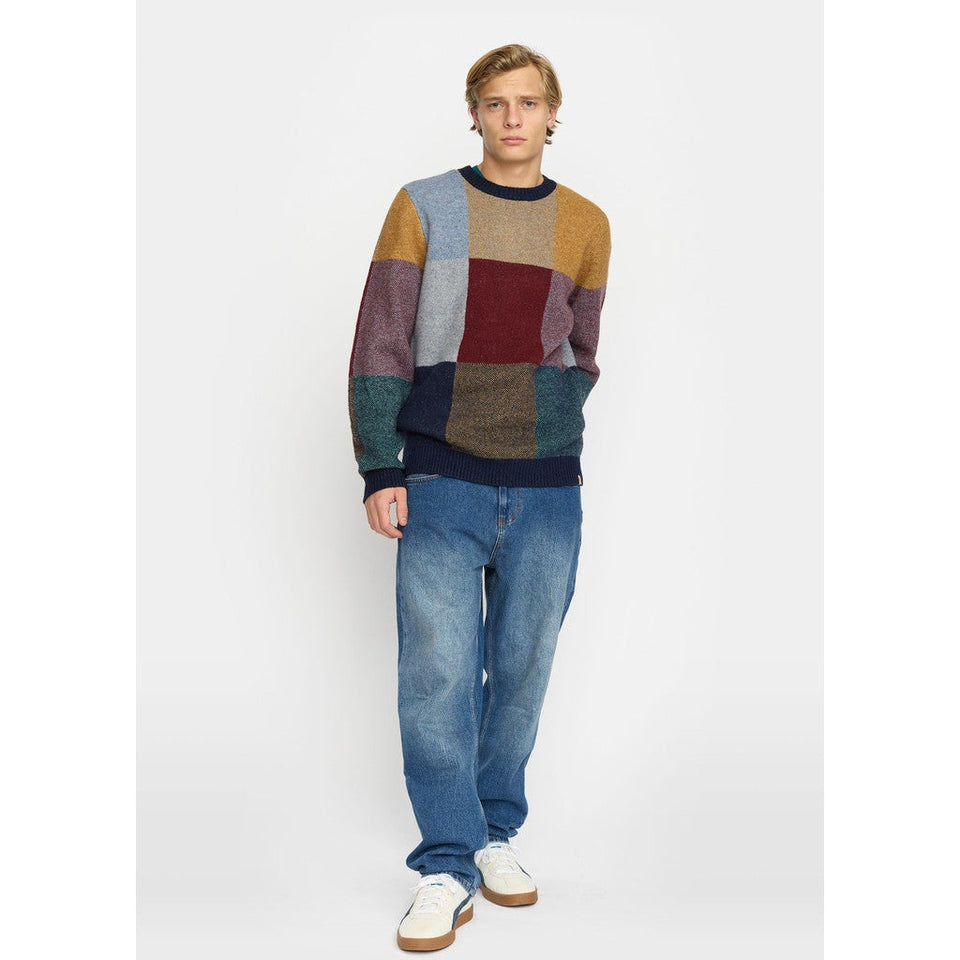 Colorblok knit sweater