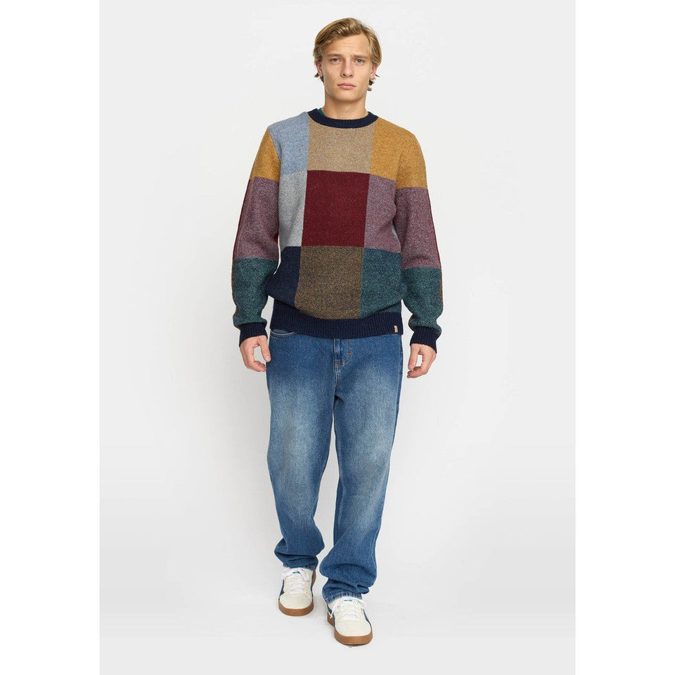 Colorblok knit sweater