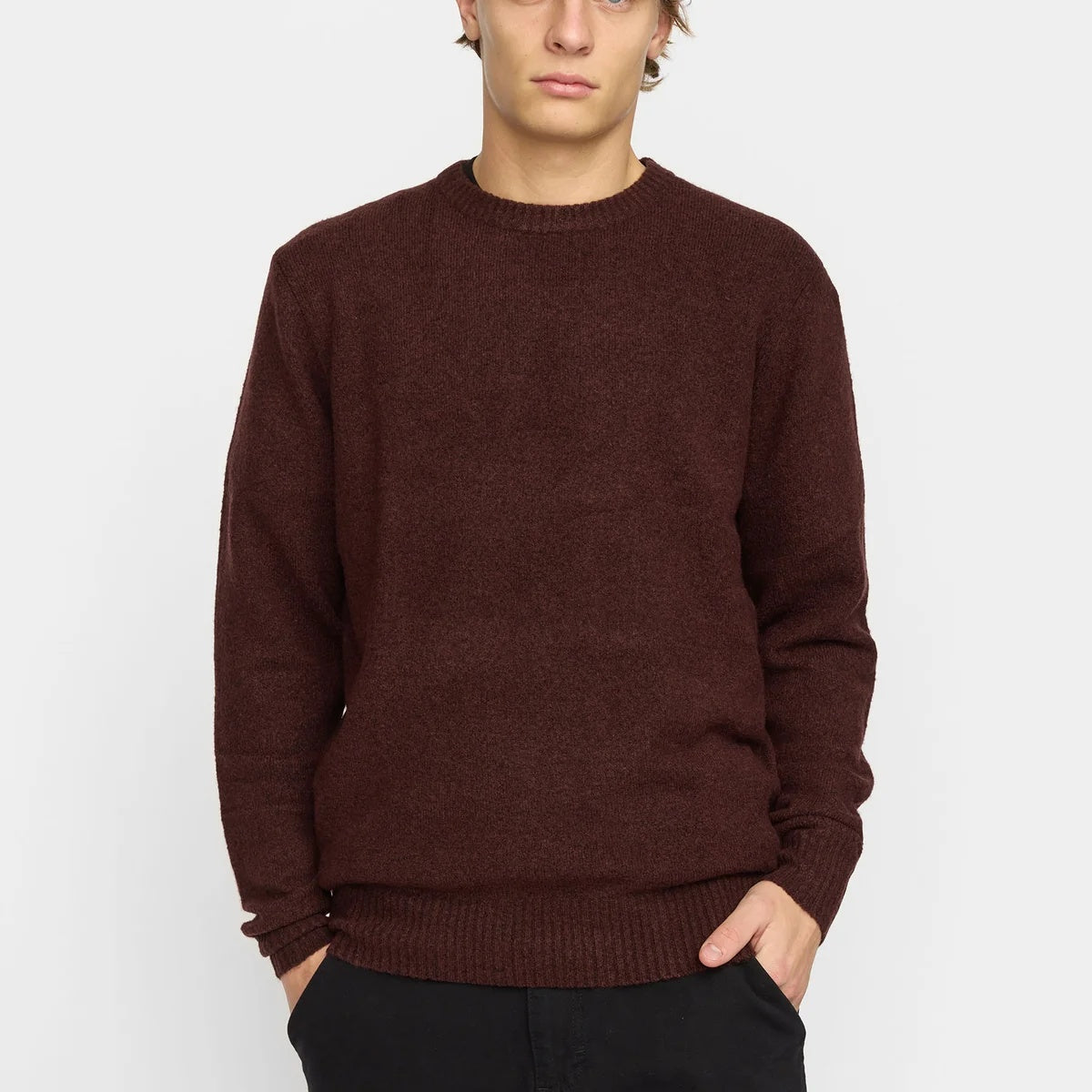 Revolution Knit Sweater Donkerrood Heren