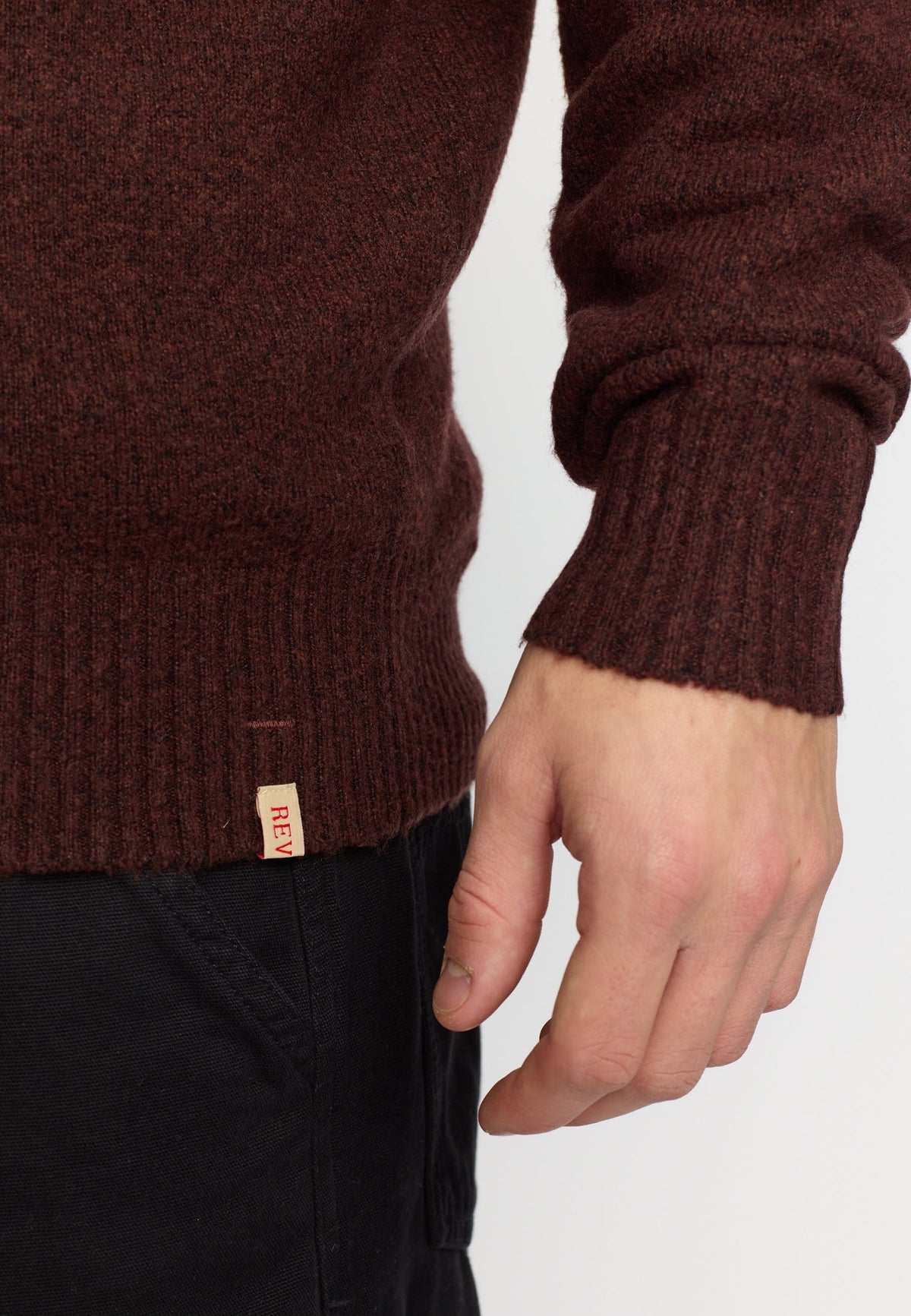 Revolution Knit Sweater Donkerrood Heren