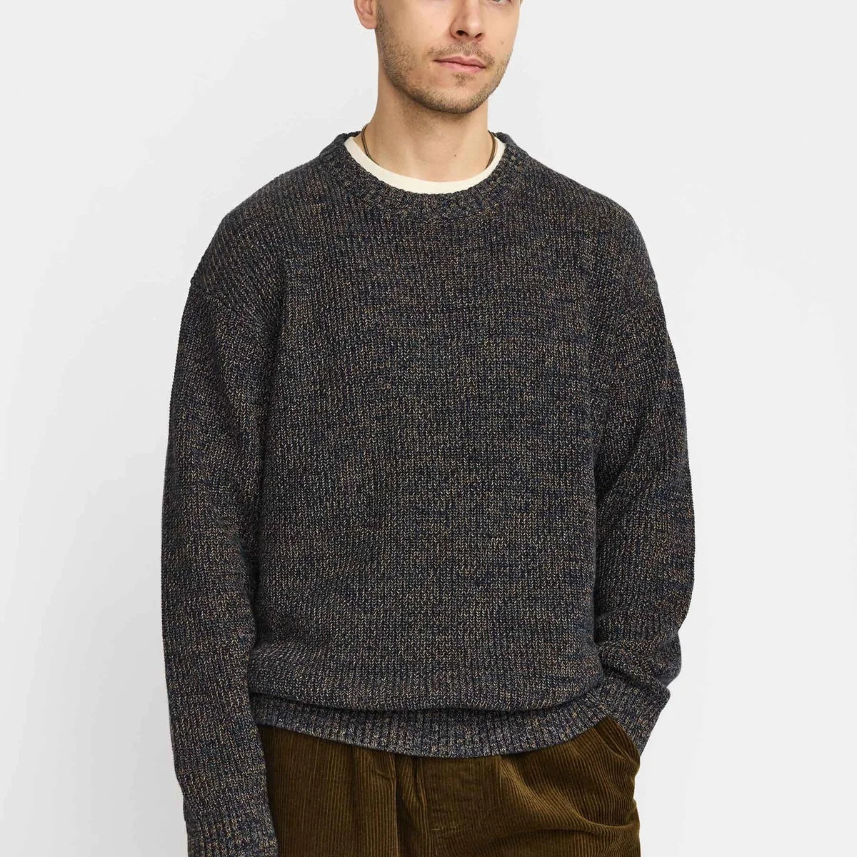 Revolution Loose Knit Sweater Donkerblauw Heren