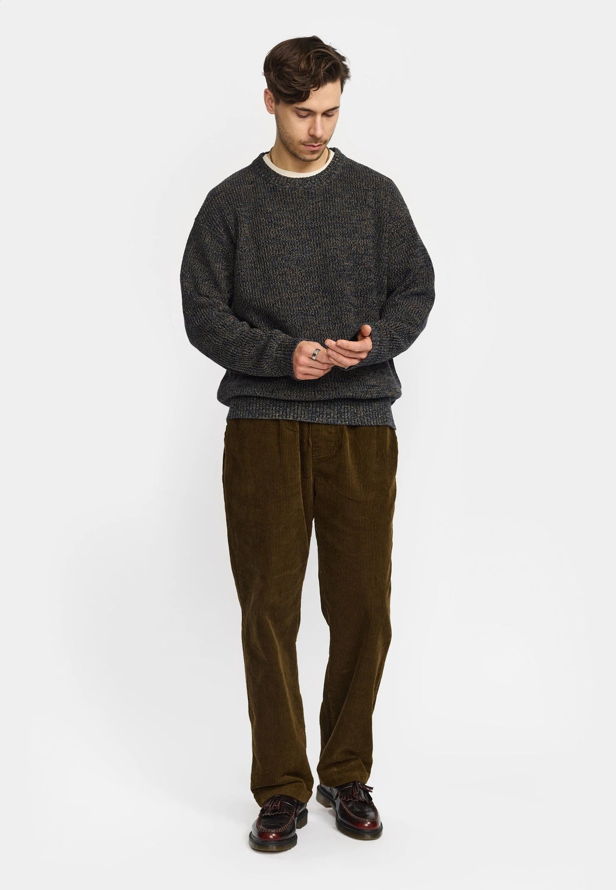 Revolution Loose Knit Sweater Donkerblauw Heren