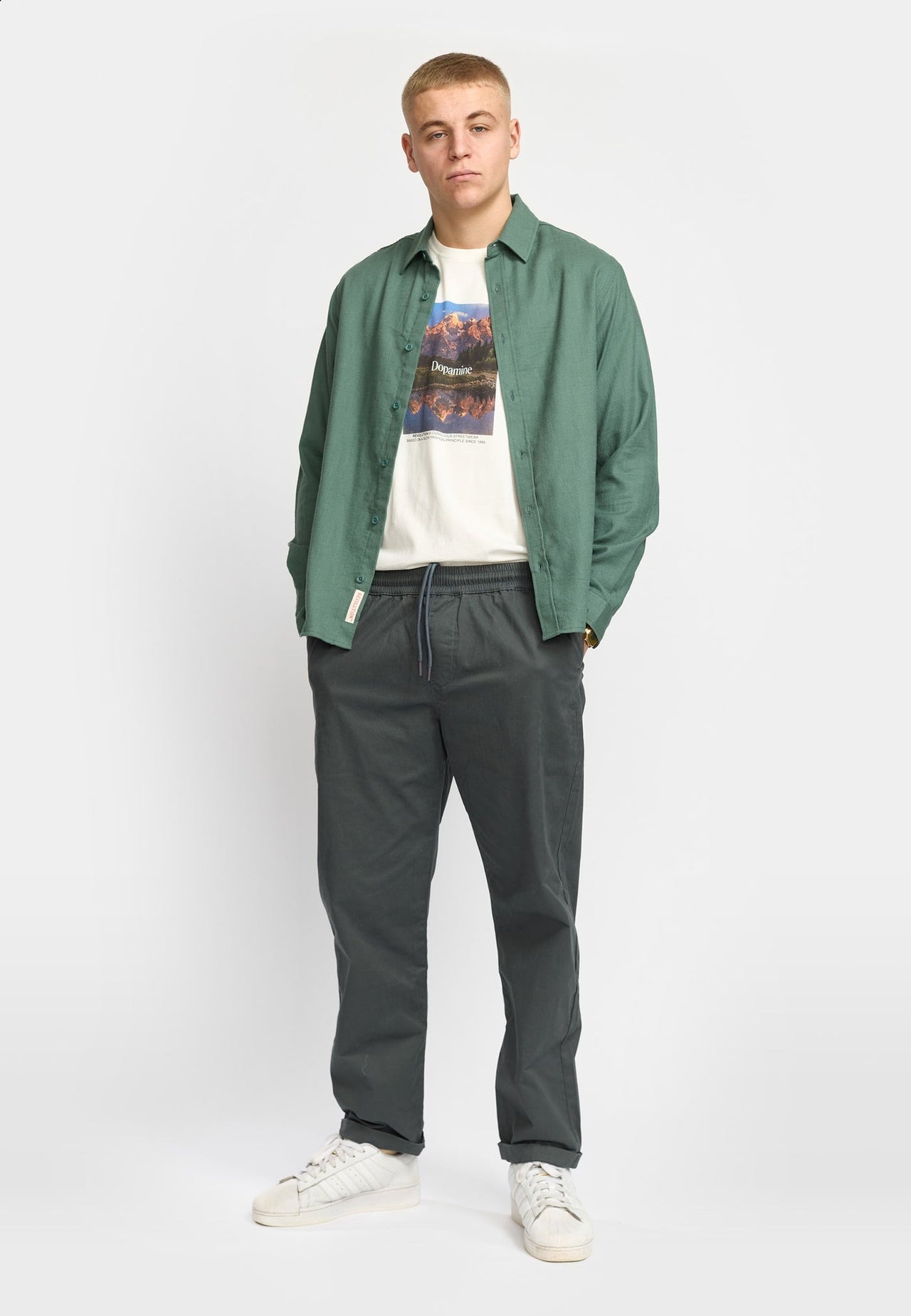 Revolution Loose Shirt Groen Heren