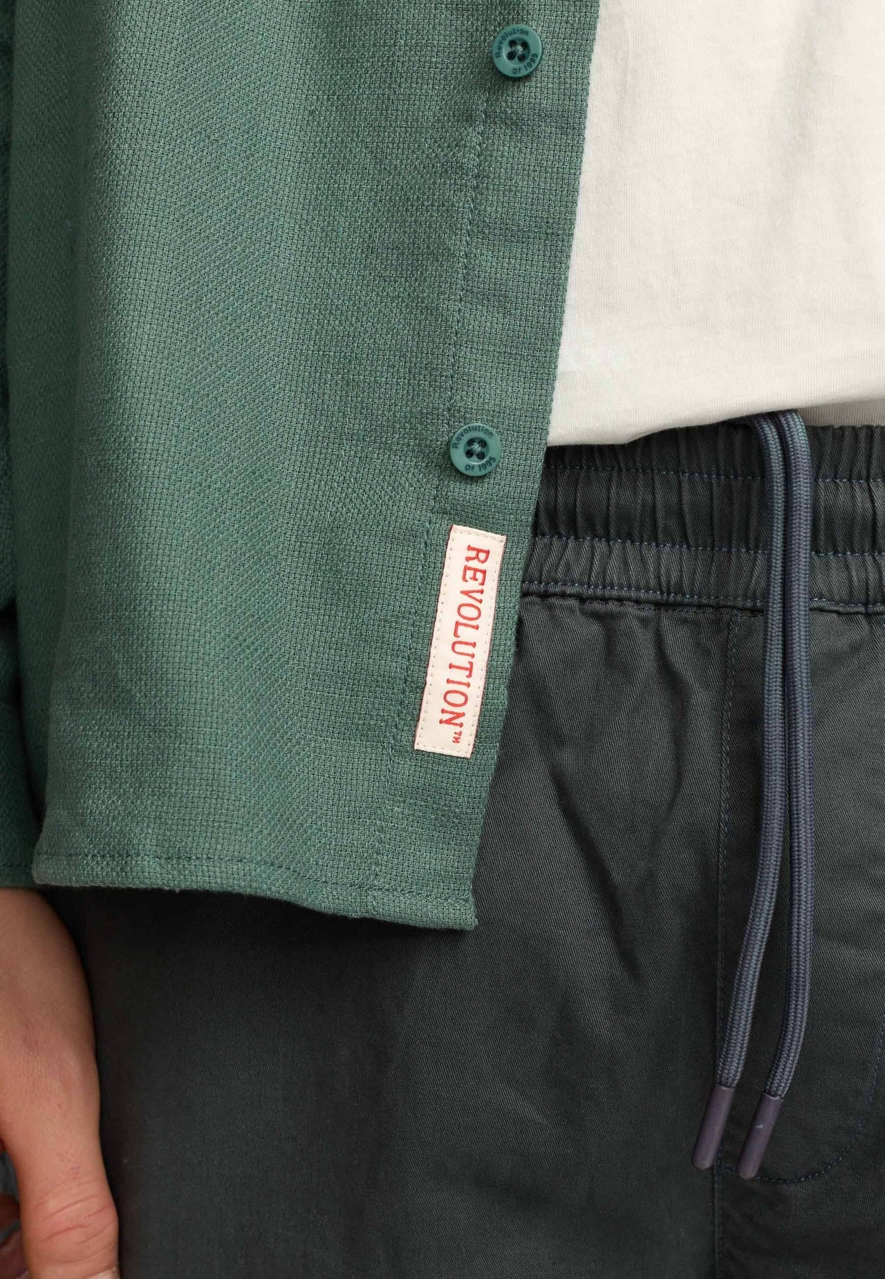 Revolution Loose Shirt Groen Heren