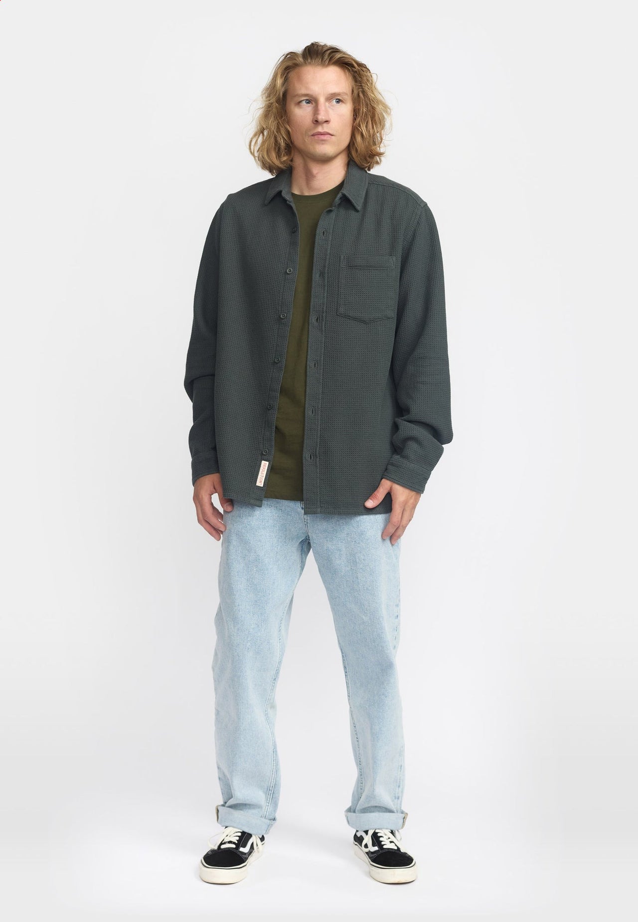 Revolution Loose Shirts Donkergroen Heren