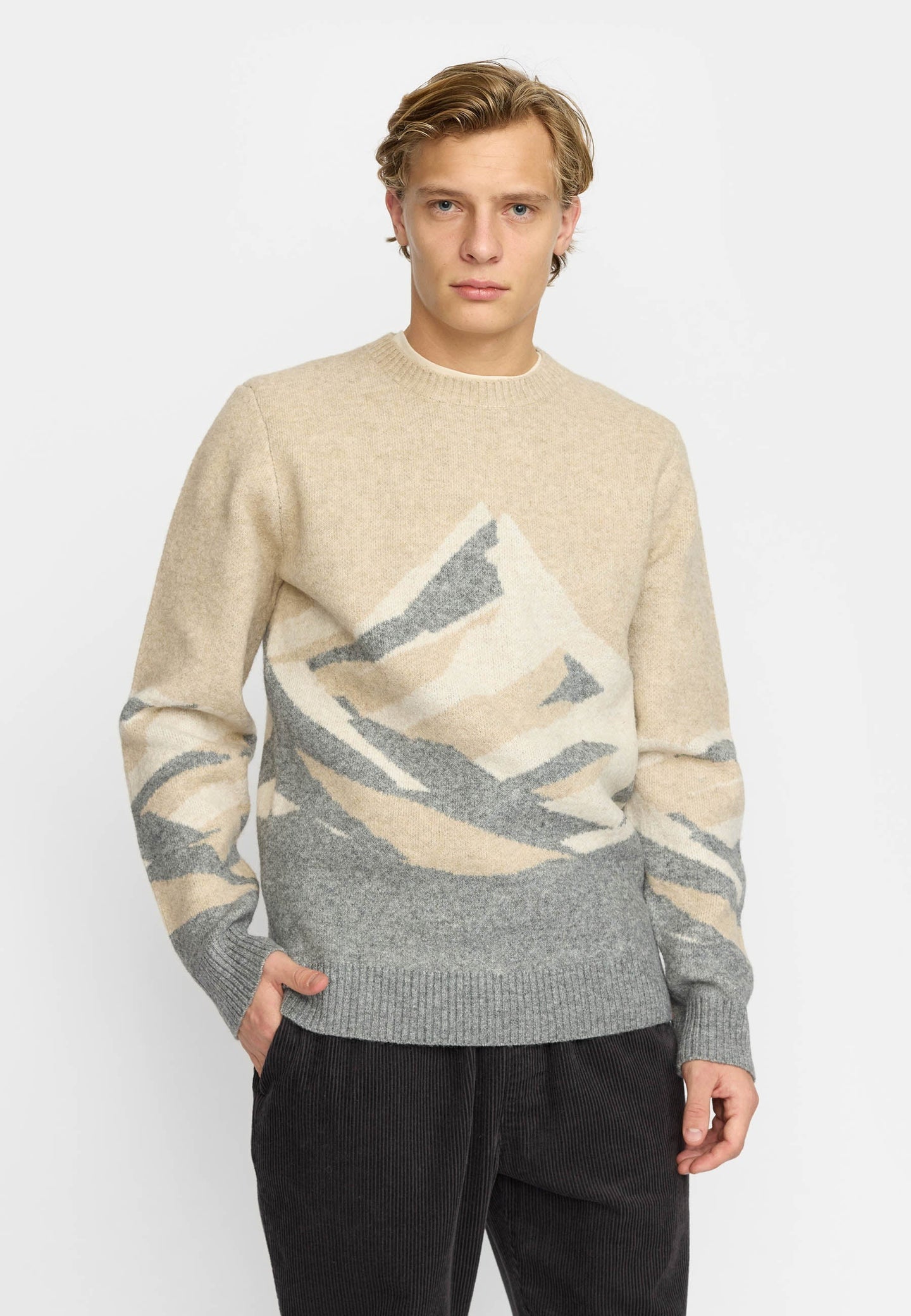 Revolution Mountain Knit Sweater Wit Heren