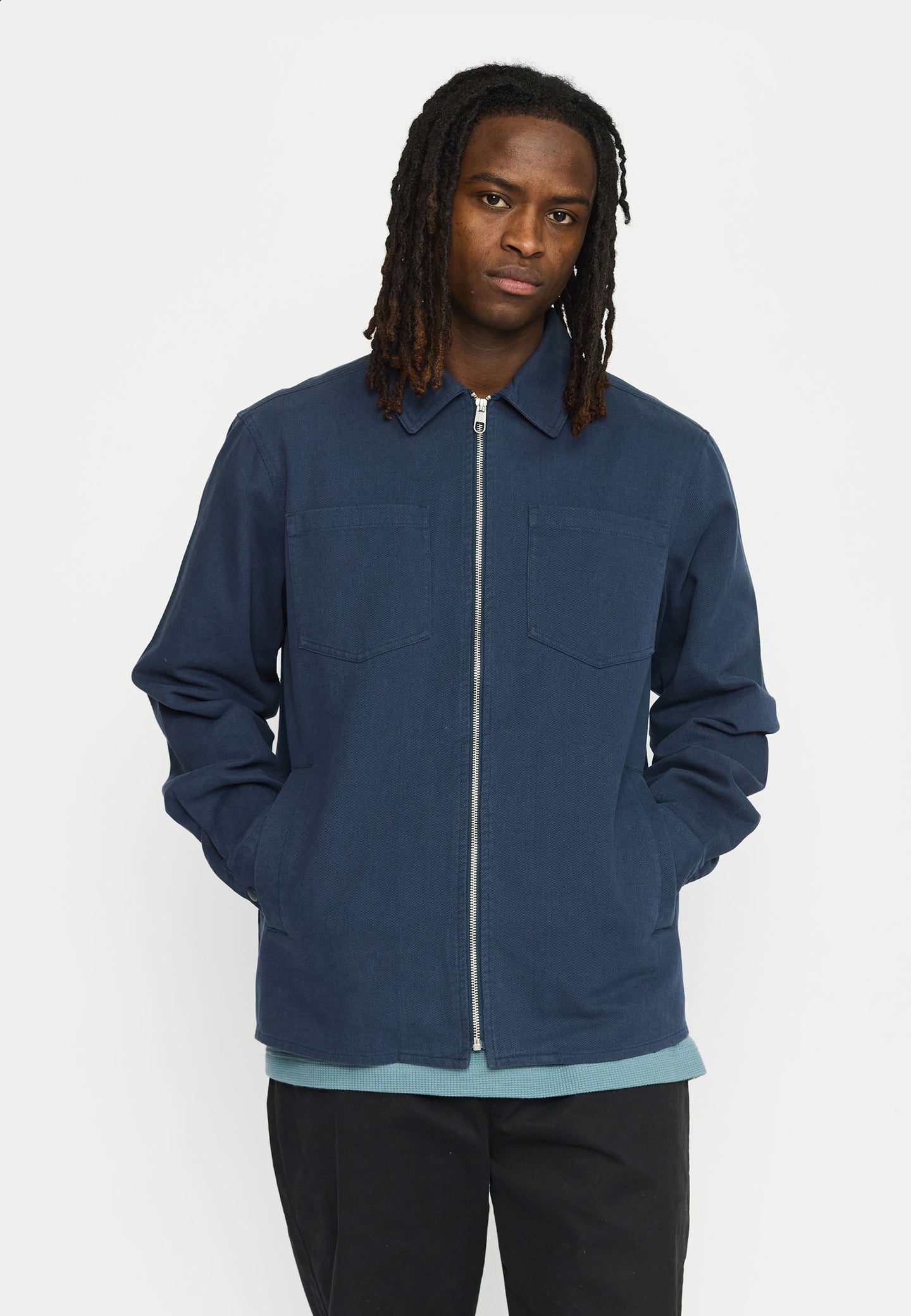 Revolution Overshirt With Zipper Donkerblauw Heren