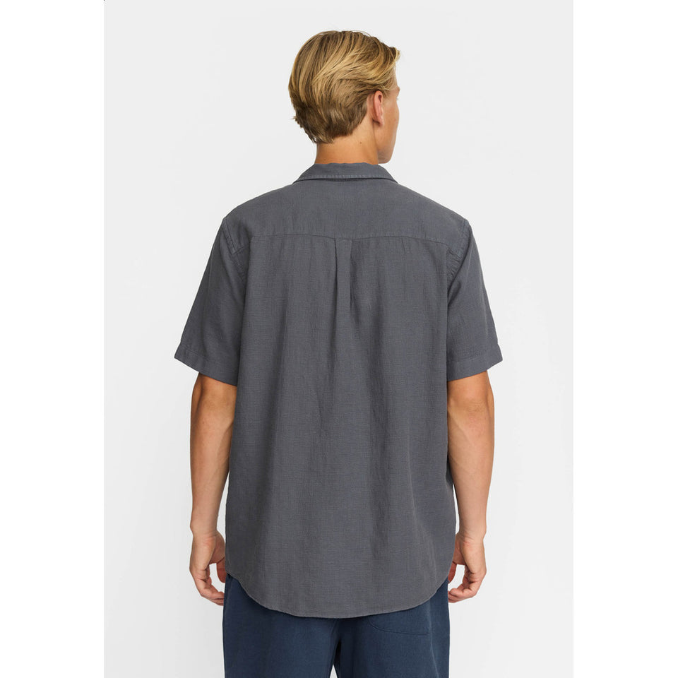 Revolution Short Sleeved Cuban Shirt Donkergrijs Heren