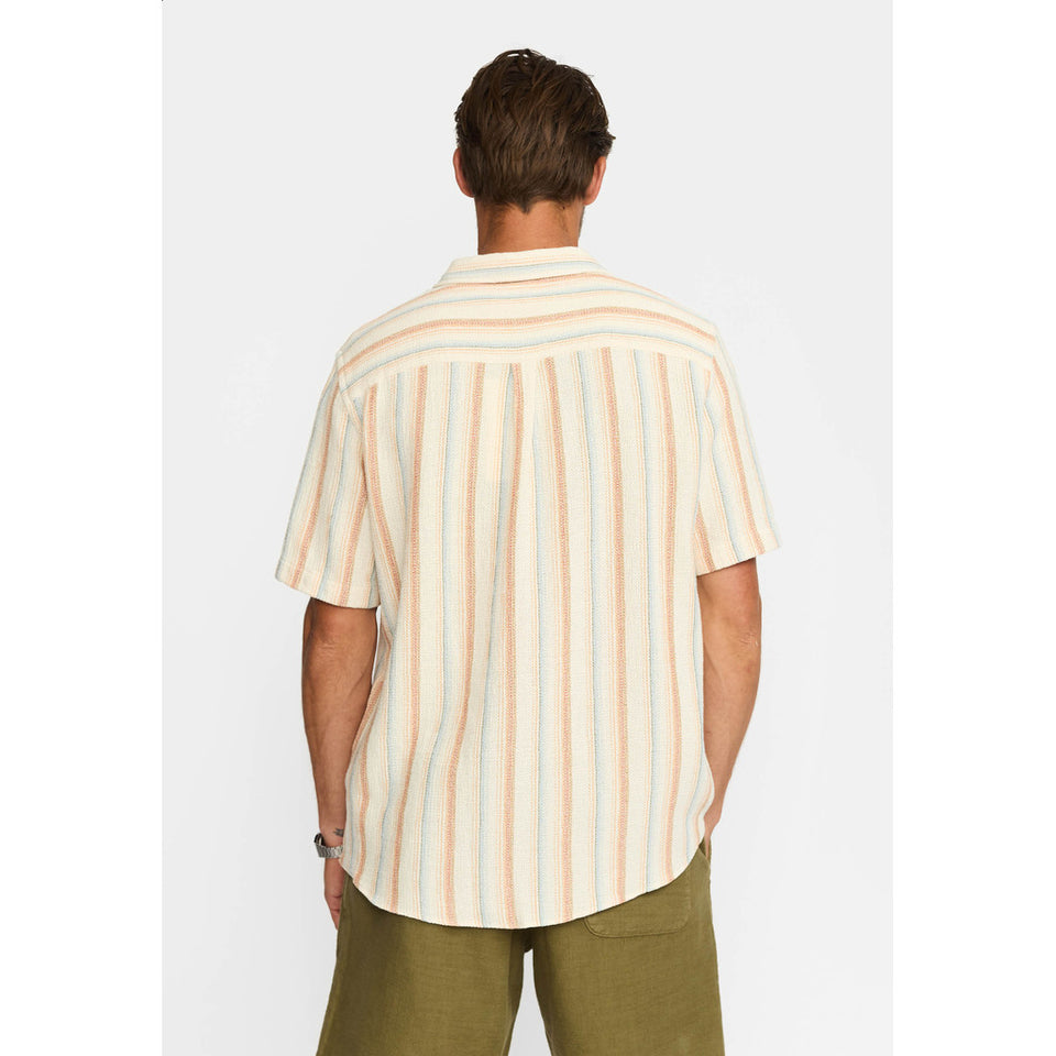 Revolution Short Sleeved Cuban Shirt Wit Heren