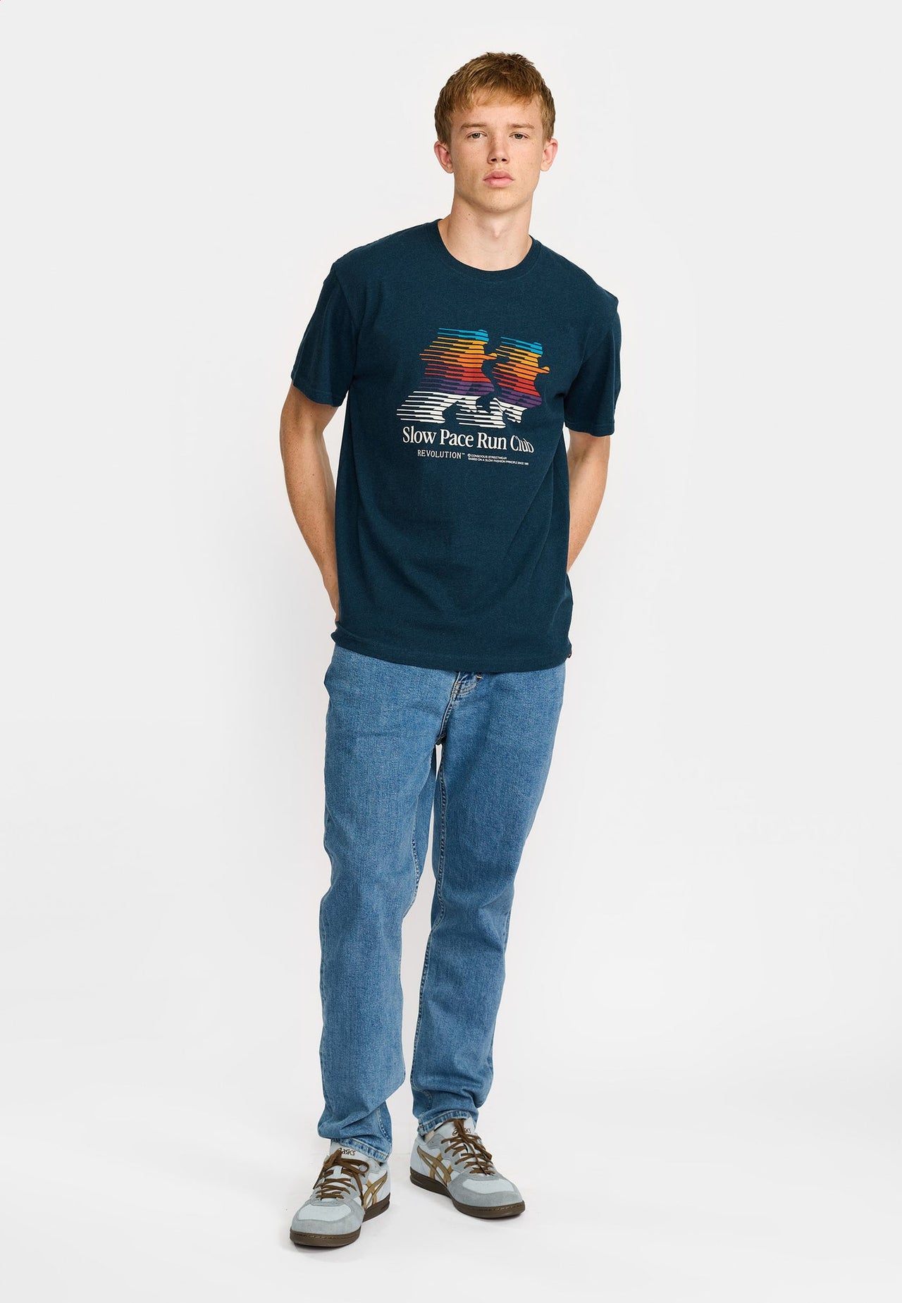 Revolution Slo T-shirt Donkergroen Heren