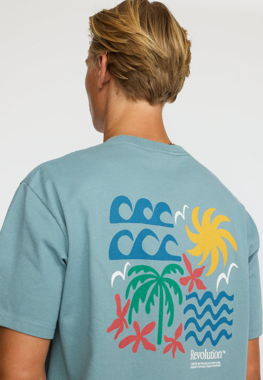 Revolution Sum Tee Blauw Heren