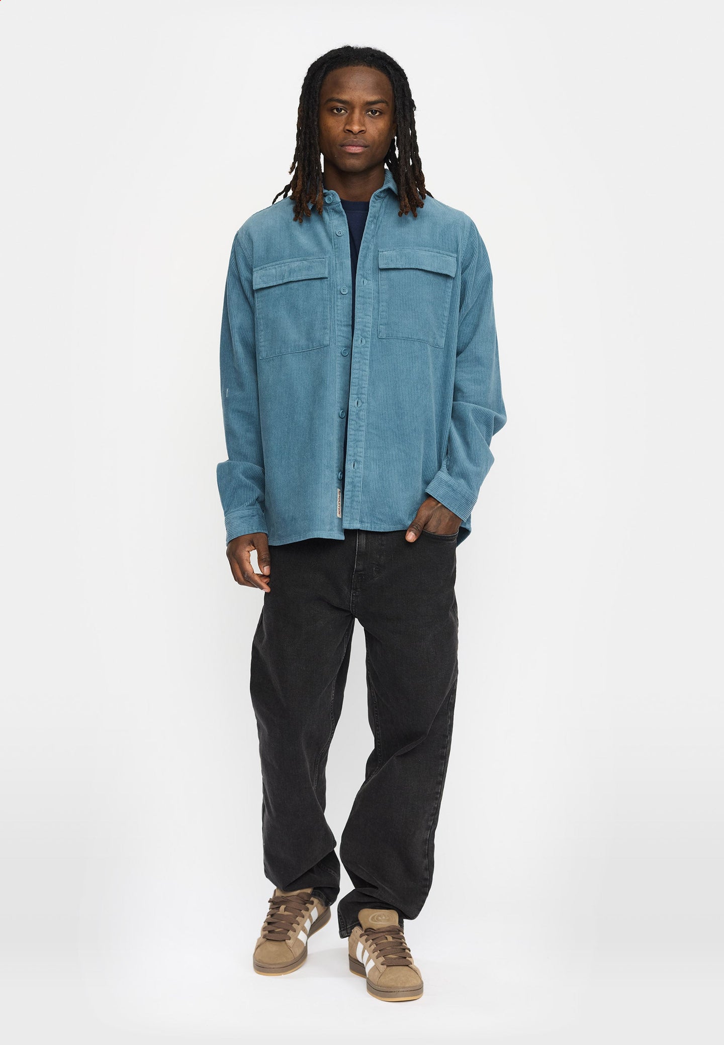 Revolution Utility Ribcord Shirt Blauw Heren