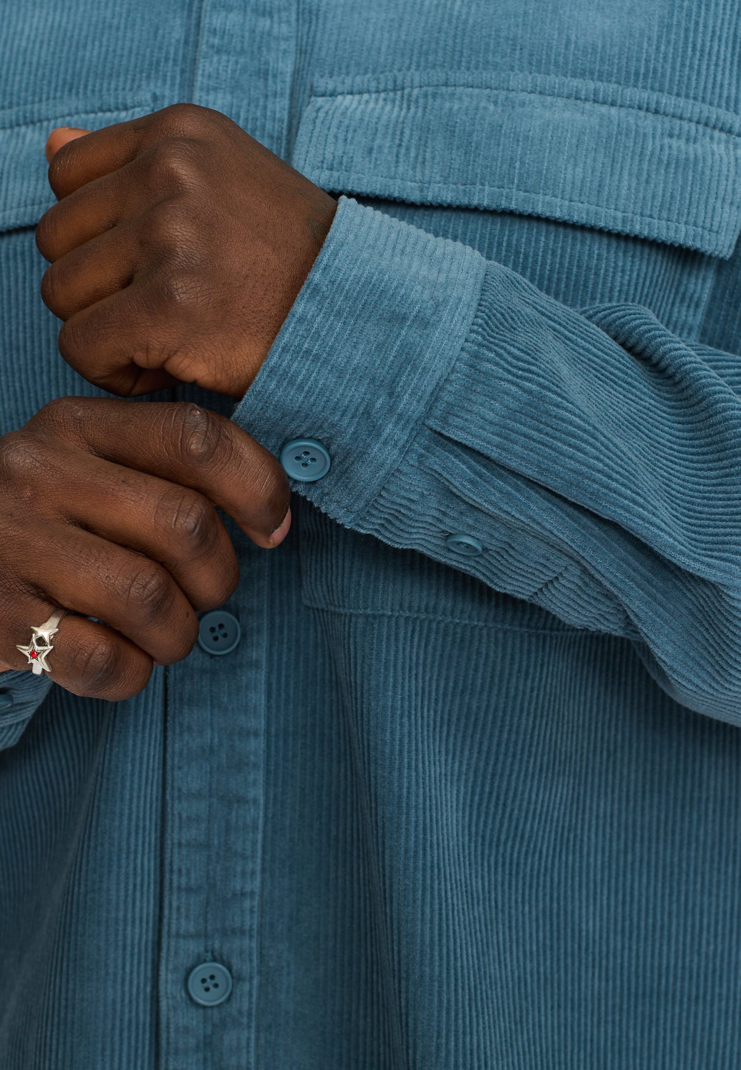 Revolution Utility Ribcord Shirt Blauw Heren