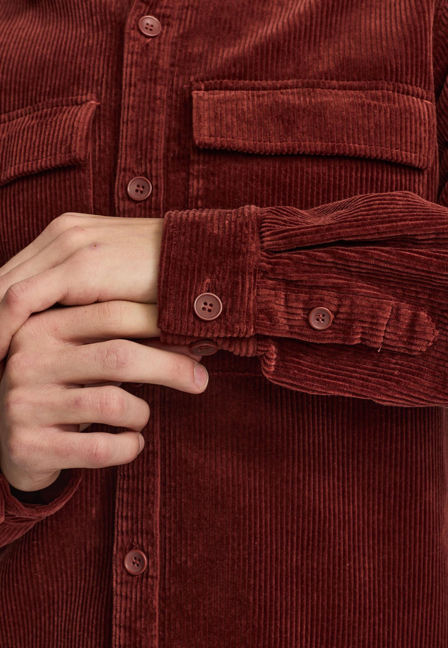 Revolution Utility Ribcord Shirt Rood Heren