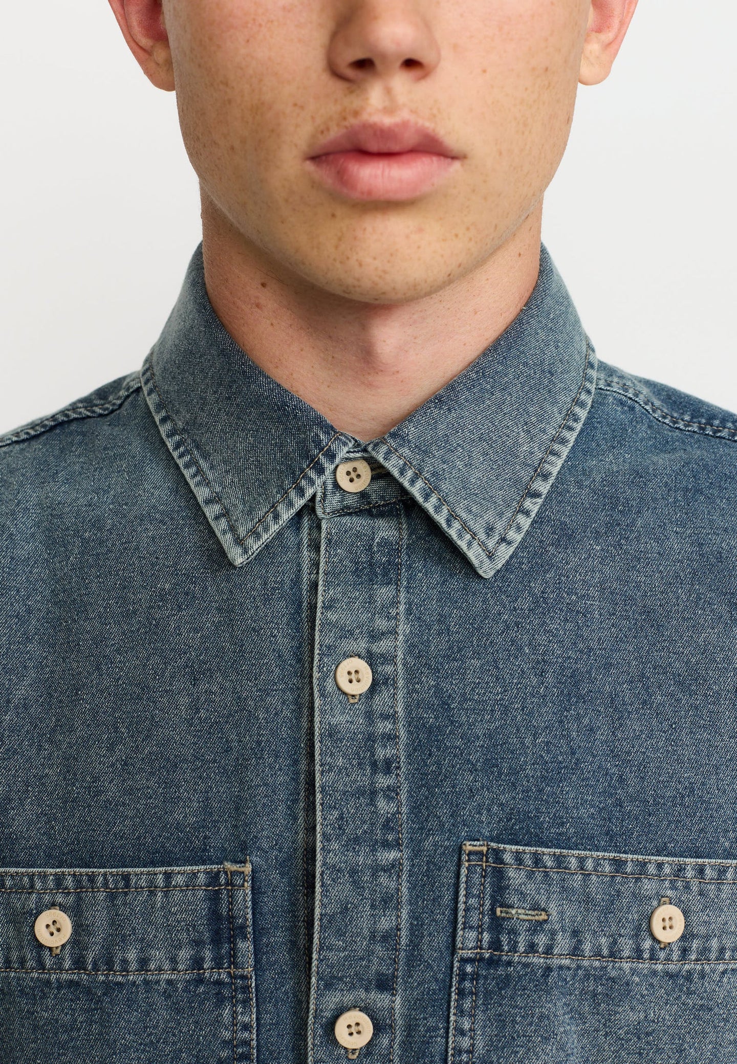 Revolution Worker Shirt Blauw Heren