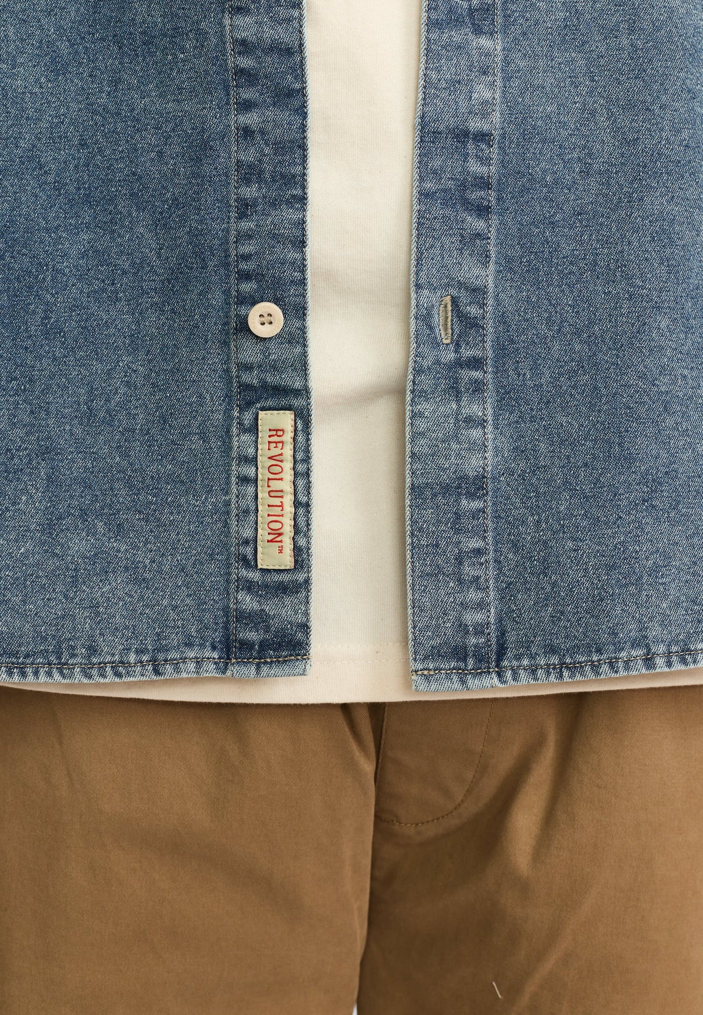 Revolution Worker Shirt Blauw Heren