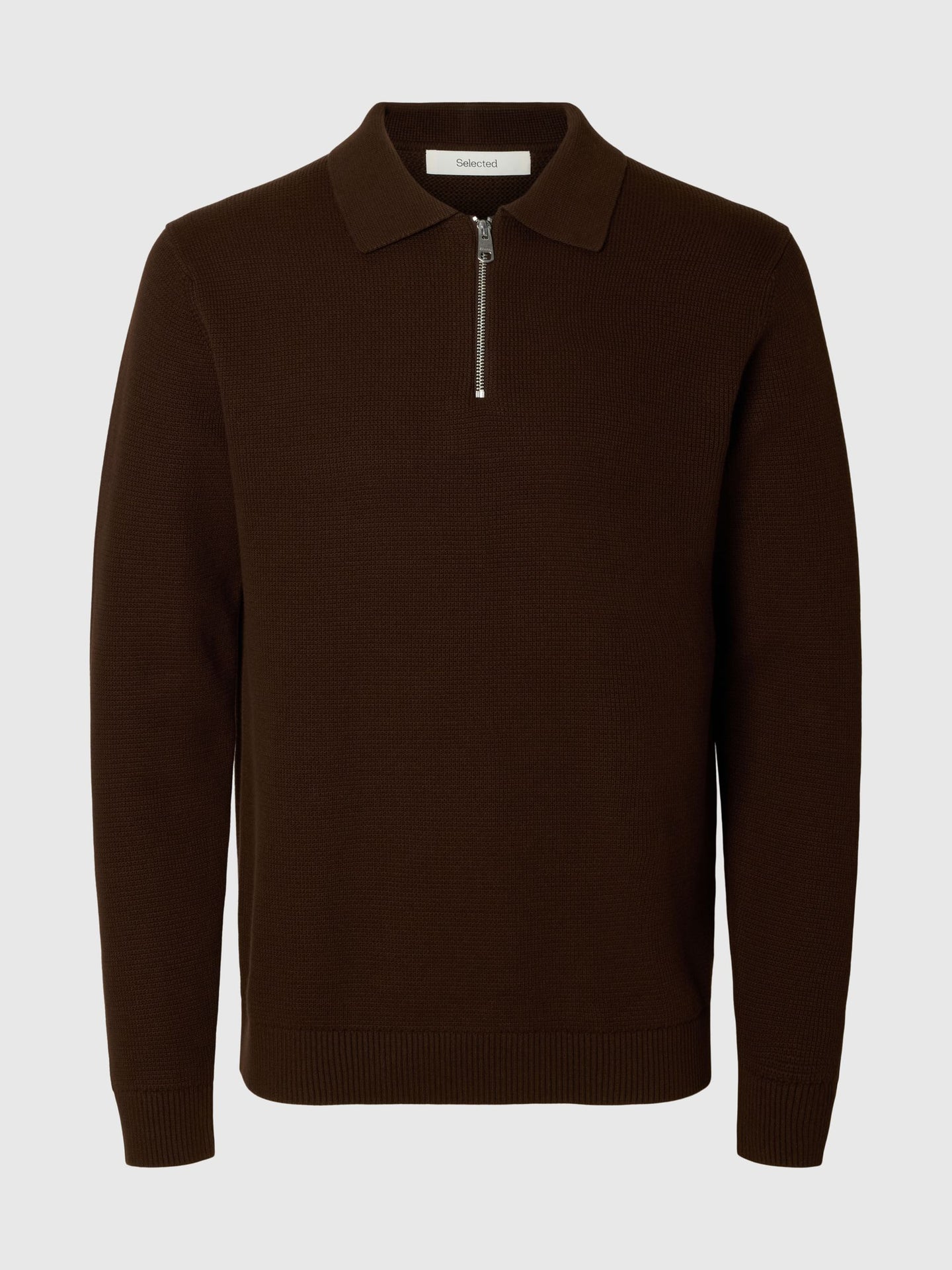 Dane ls knit stuc half zip polo