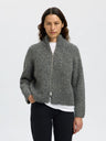 Selected Femme Anjuli Ls Knit Zip Grijs Dames