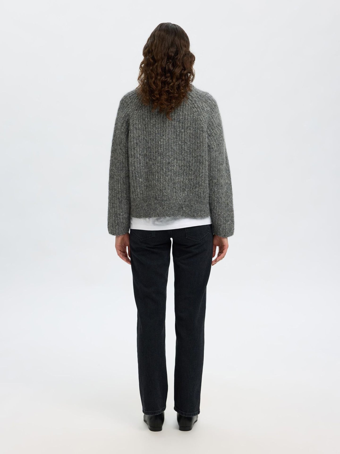 Selected Femme Anjuli Ls Knit Zip Grijs Dames