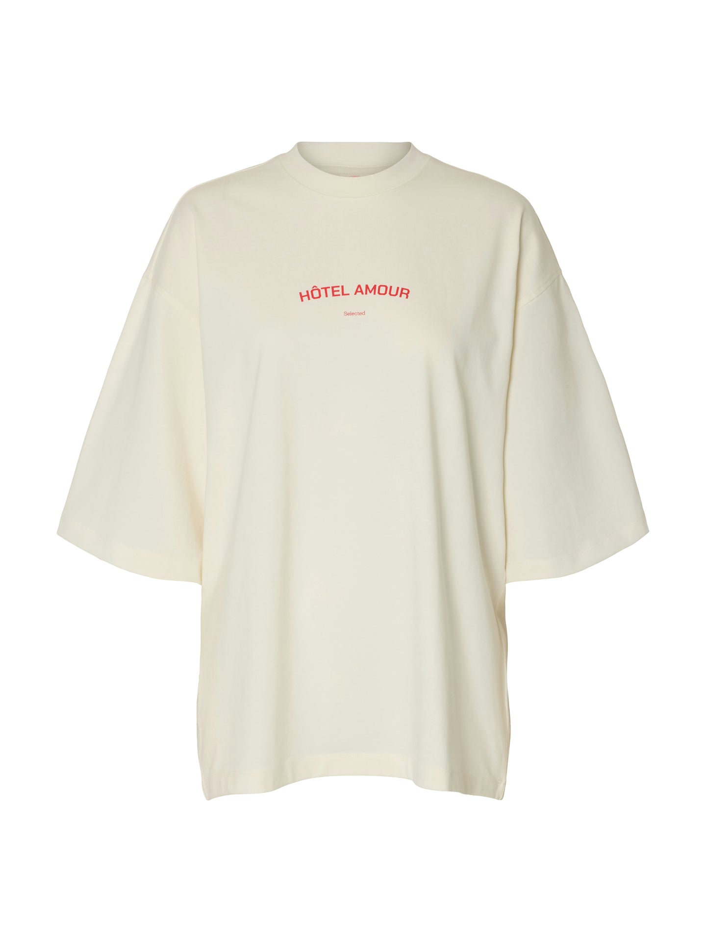 Selected Femme Boxy Lia Ss Hotel Amour Tee Wit Dames