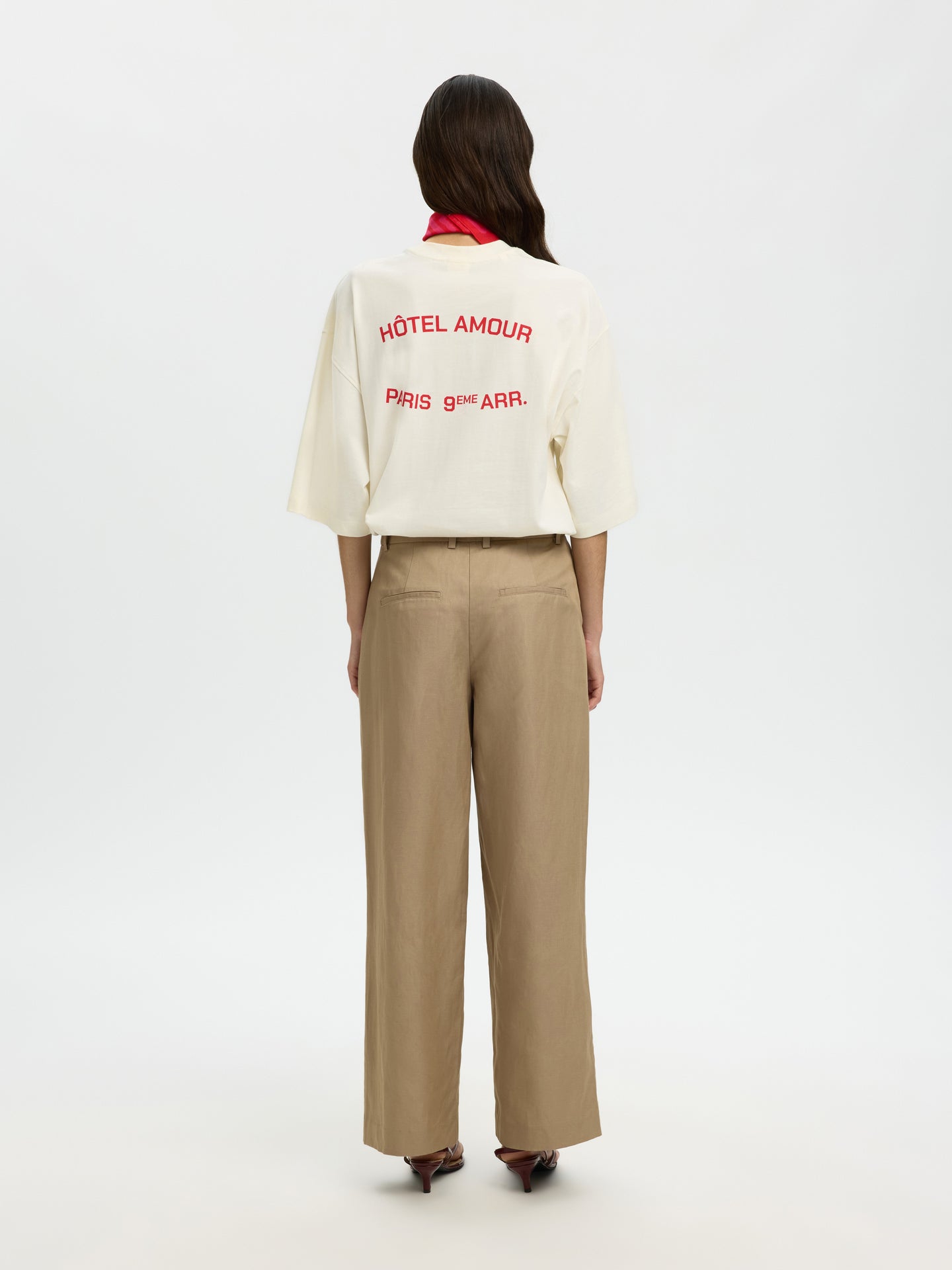 Selected Femme Boxy Lia Ss Hotel Amour Tee Wit Dames