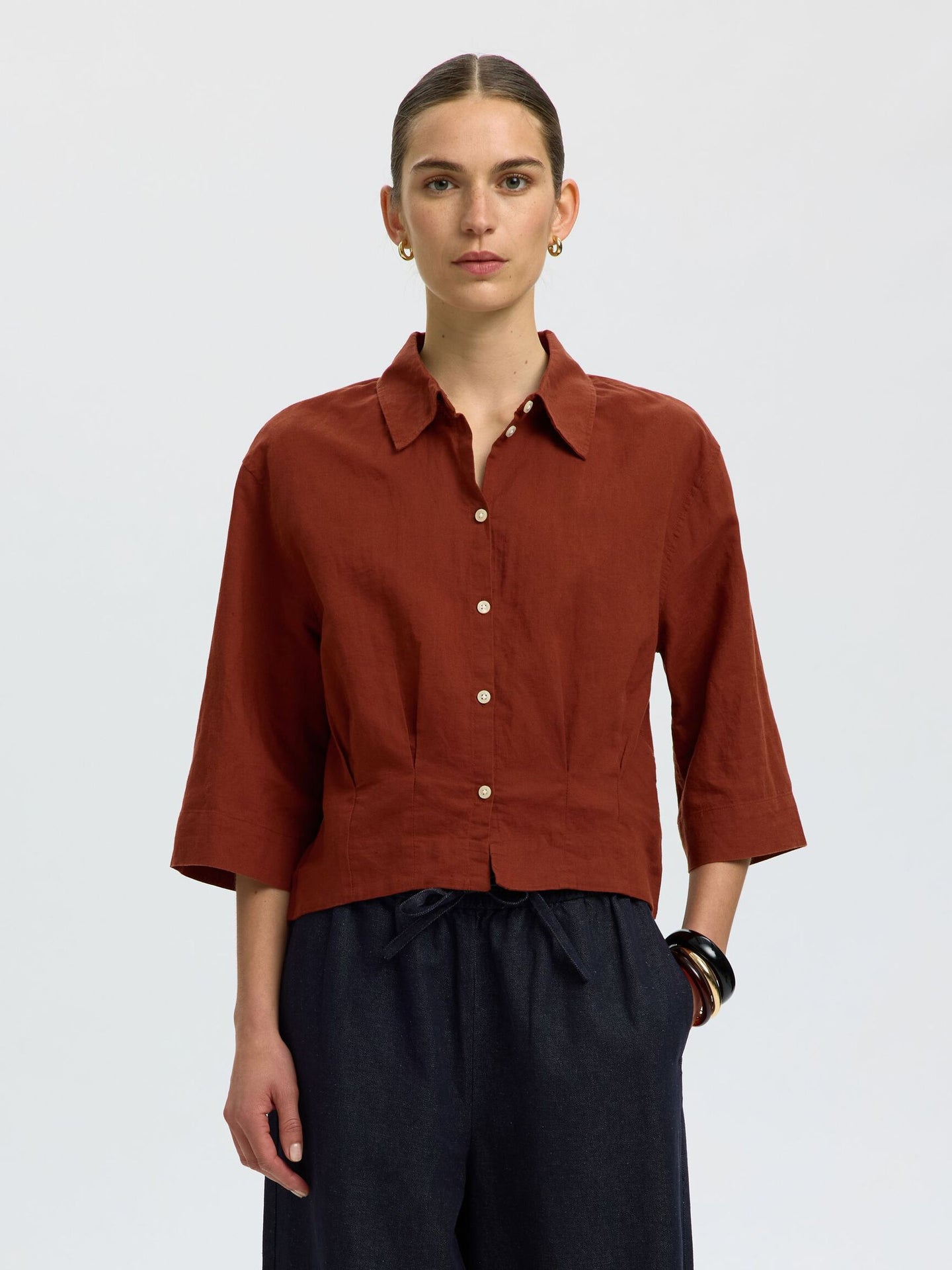 Cleo Regular 3/4 cropped shirt