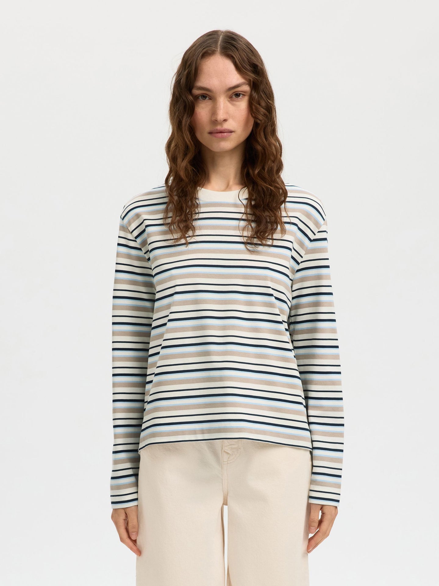 Essential ls striped boxy tee