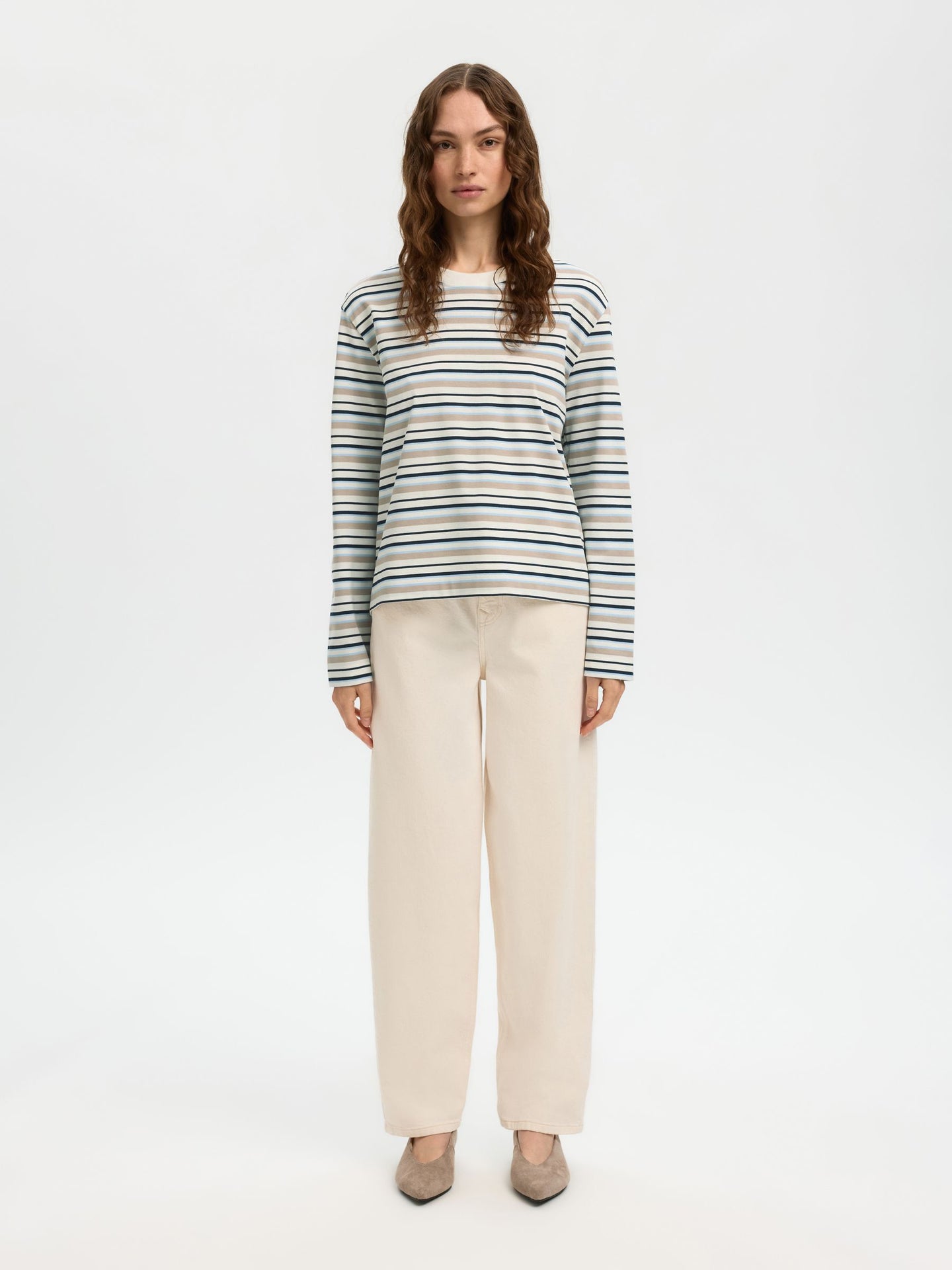 Essential ls striped boxy tee