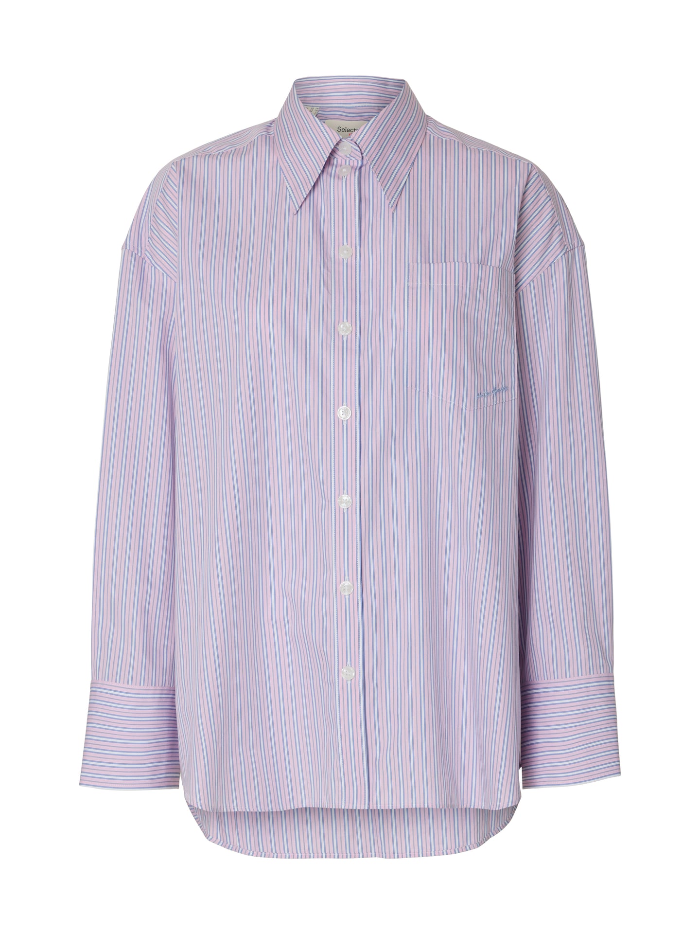 Selected Femme Hotel Amour Oversize Ls Shirt Roze Dames