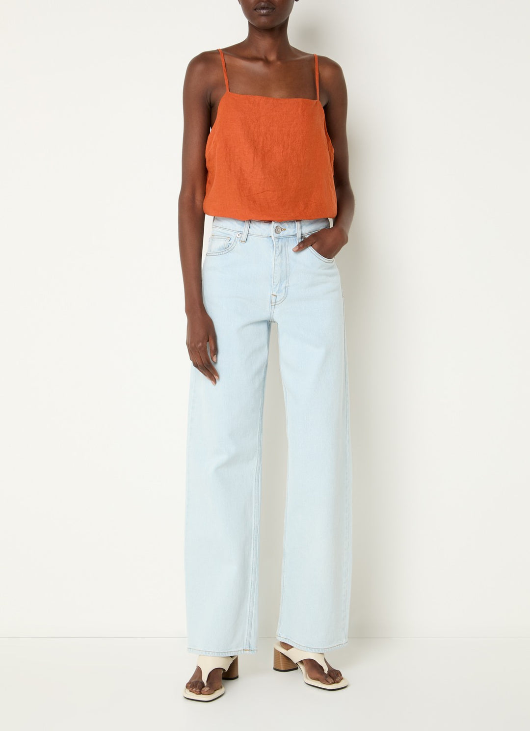 Selected Femme Linna Linen Strap Top Rood Dames