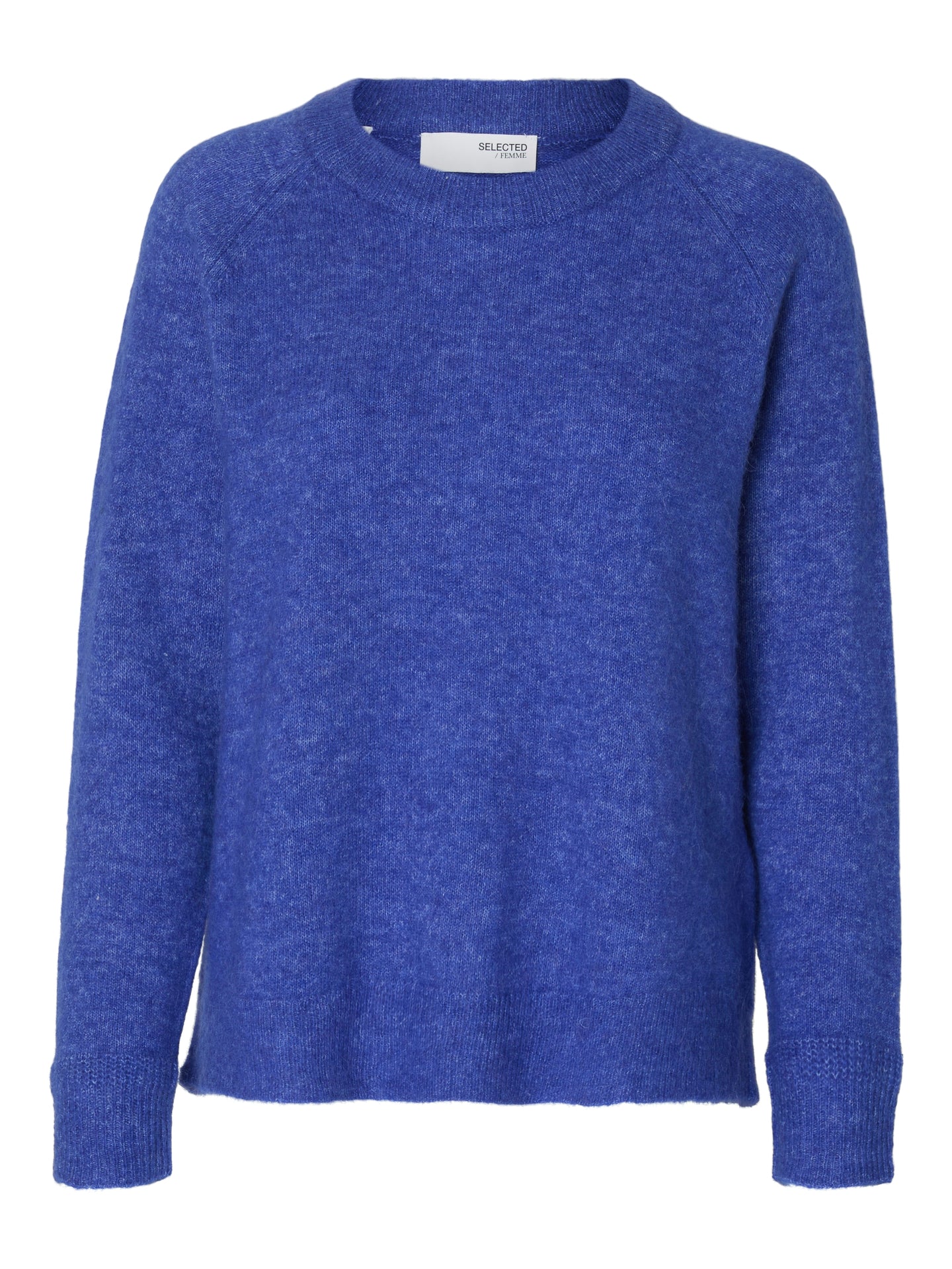 Selected Femme Lulu Ls Knit O-neck Blauw Dames