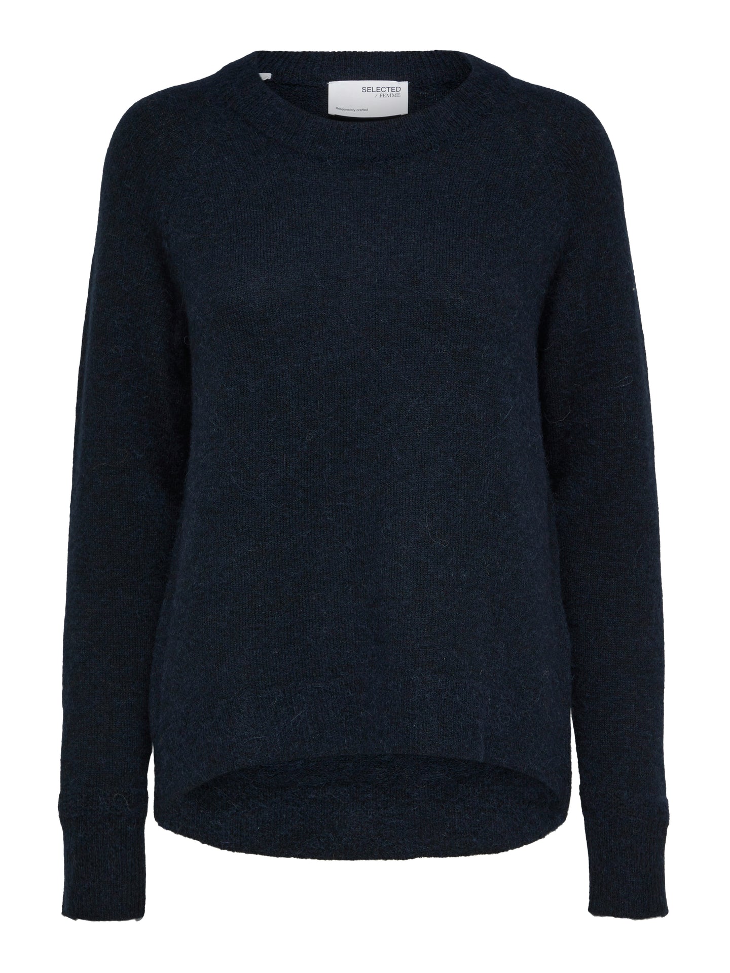 Selected Femme Lulu Ls Knit O-neck Donkerblauw Dames