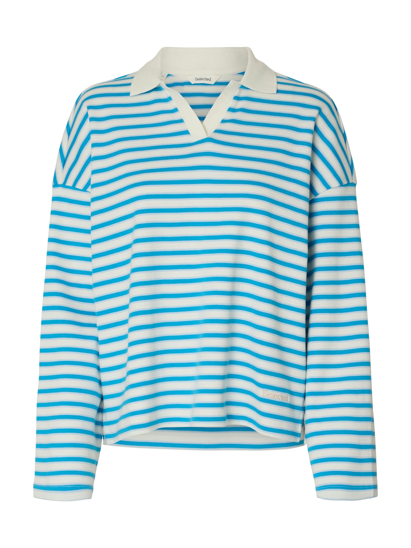 Selected Femme Milly Ls Polo Blauw Dames