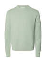 Selected Homme Dane Ls Knit Structure Crew Neck Lichtgroen Heren