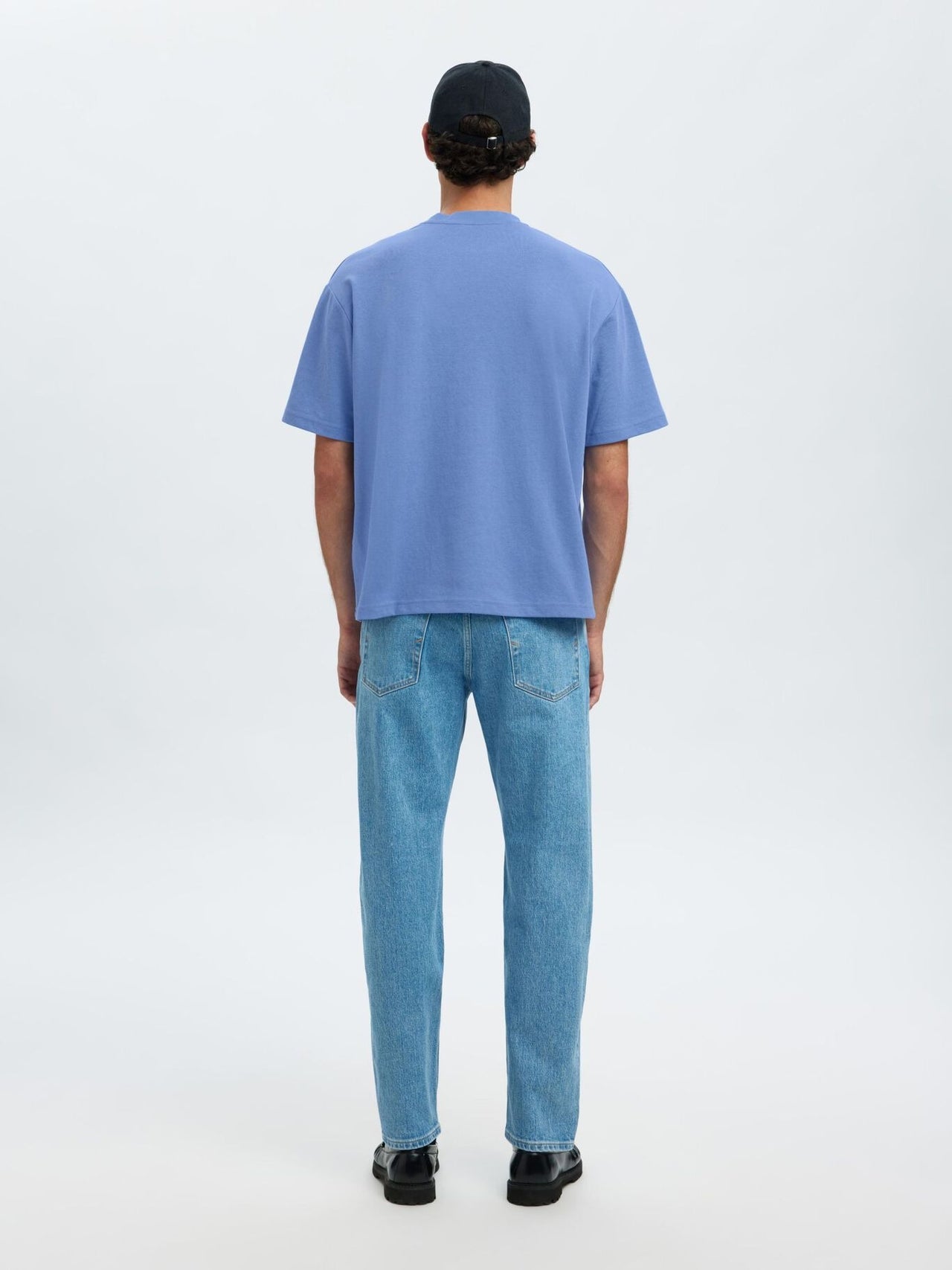 Selected Homme Loose Oscar Tee Blauw Heren