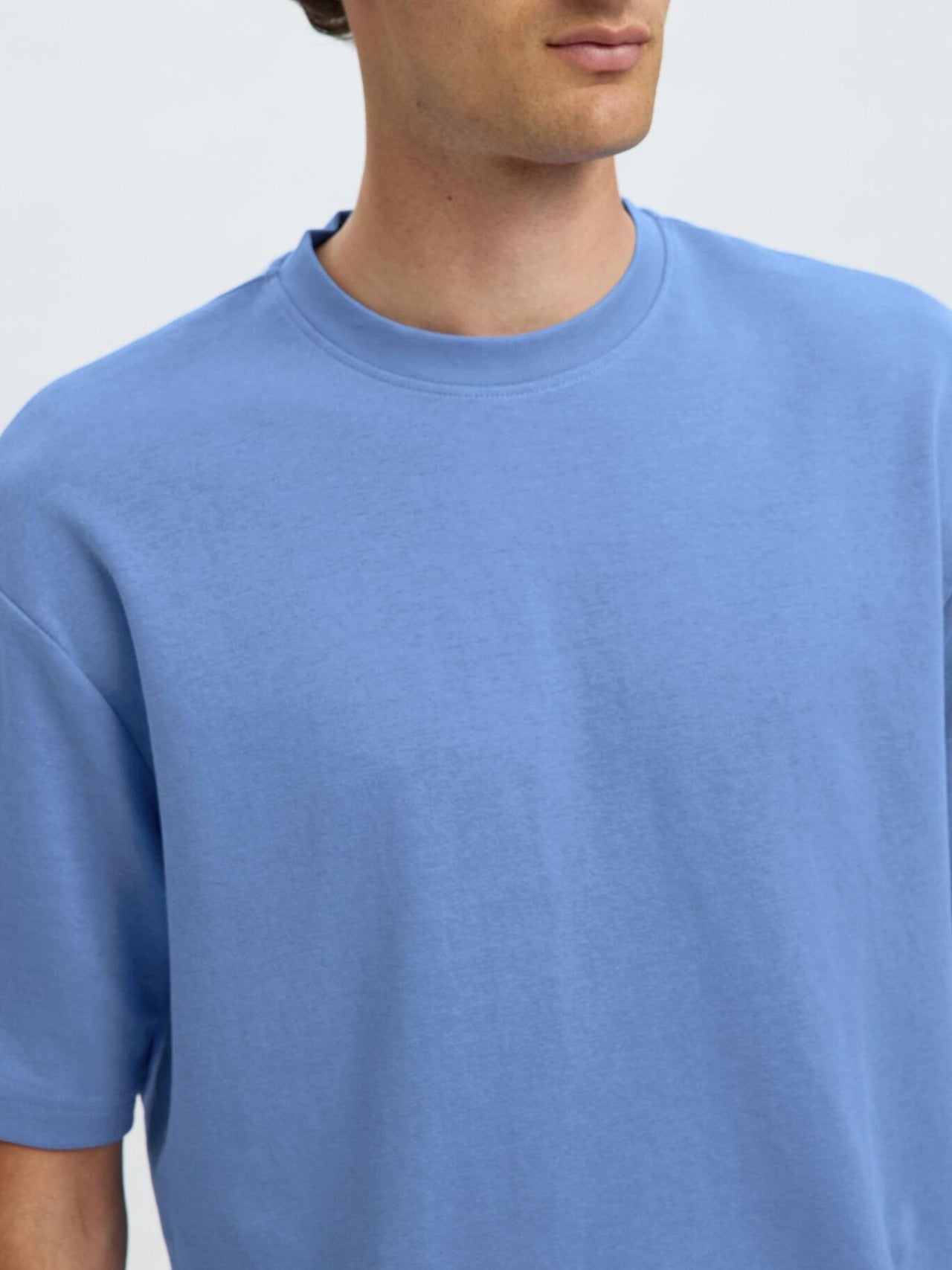 Selected Homme Loose Oscar Tee Blauw Heren