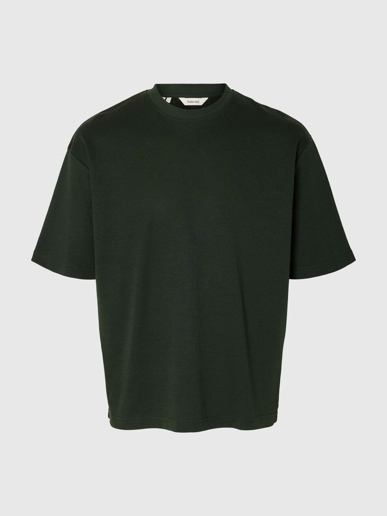 Selected Homme Loose Oscar Tee Donkergroen Heren