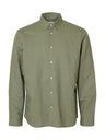 Selected Homme Reg Clay Linen Blend Ls Shirt Groen Heren