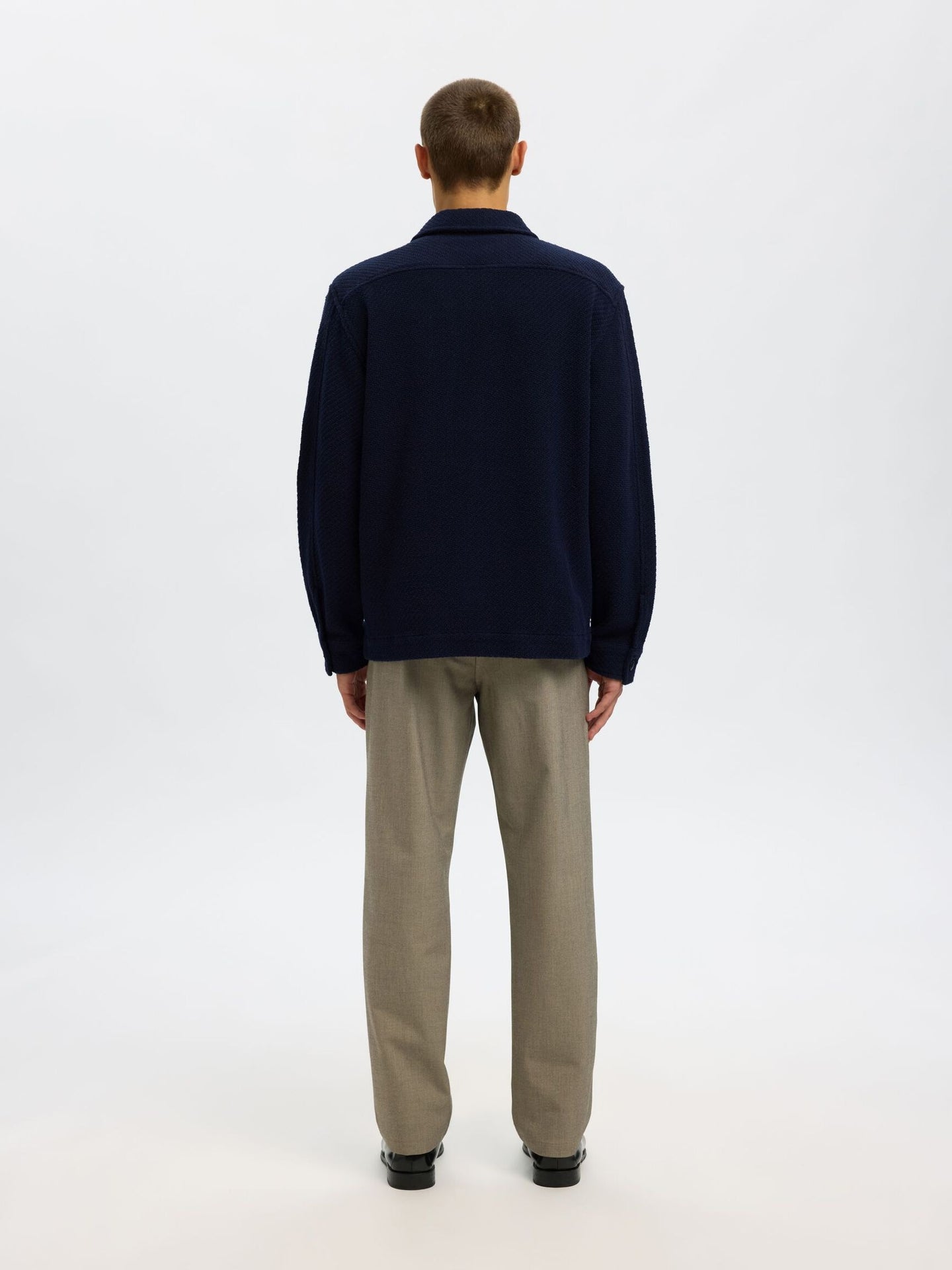 Selected Homme Reg Fred Structured Overshirt Donkerblauw Heren