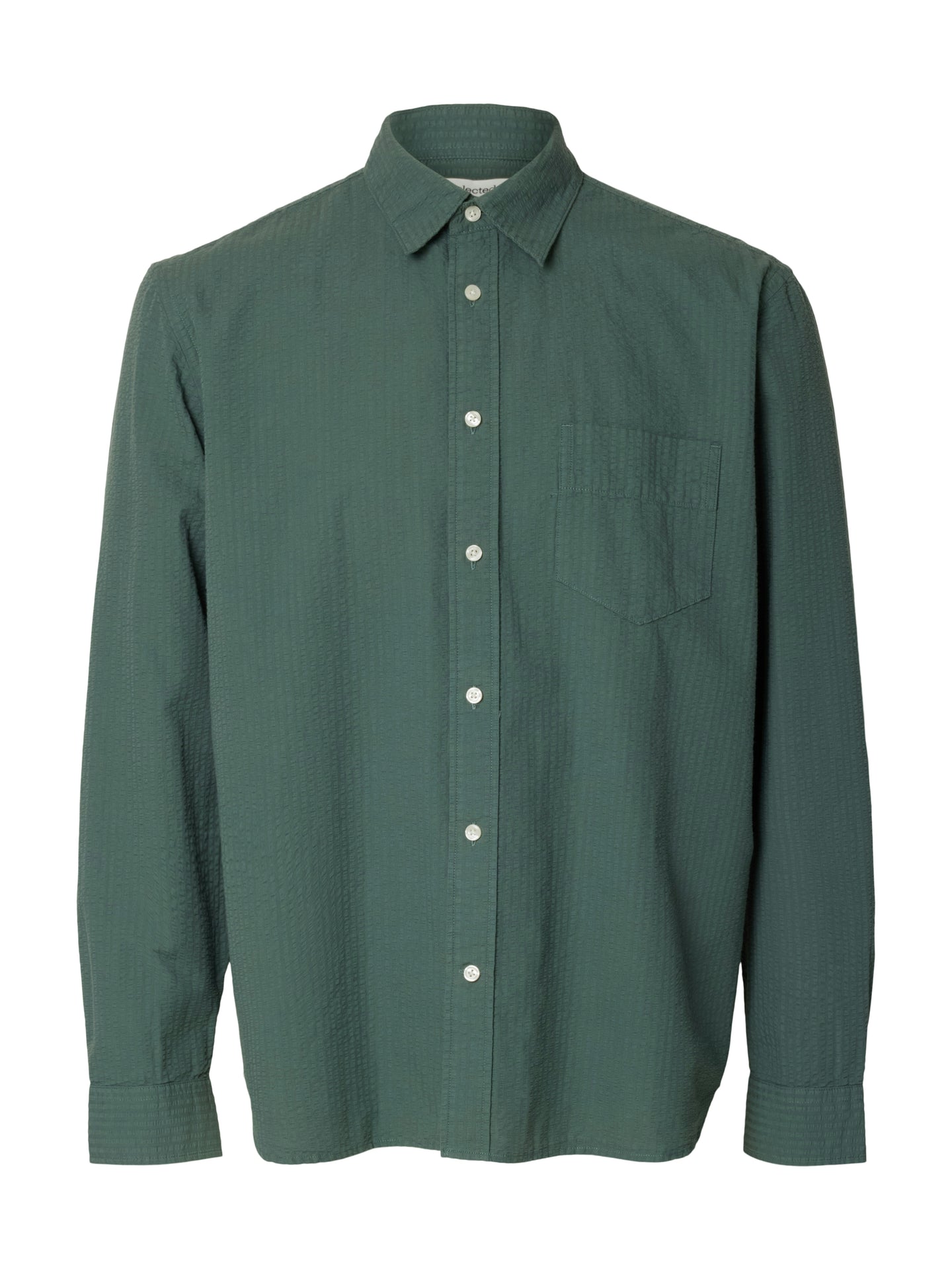 Reg Freddie solid seersucker ls shirt