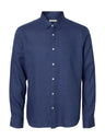 Selected Homme Reg Kylian Linen Shirt Ls Blauw Heren