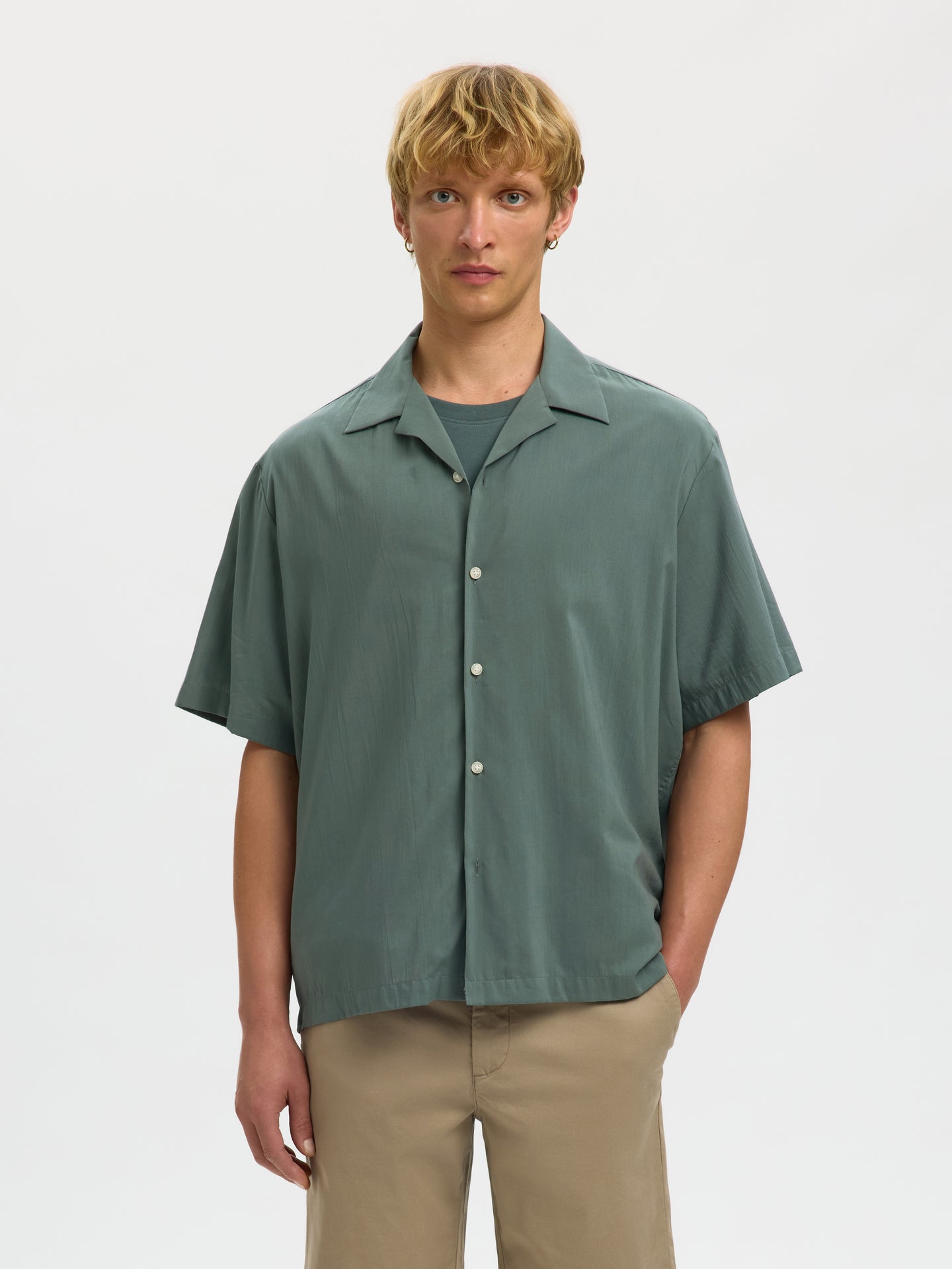 Selected Homme Relax Air Mix Shirt Groen Heren