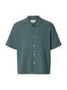 Selected Homme Rlx Cal Ss Shirt Blauw Heren