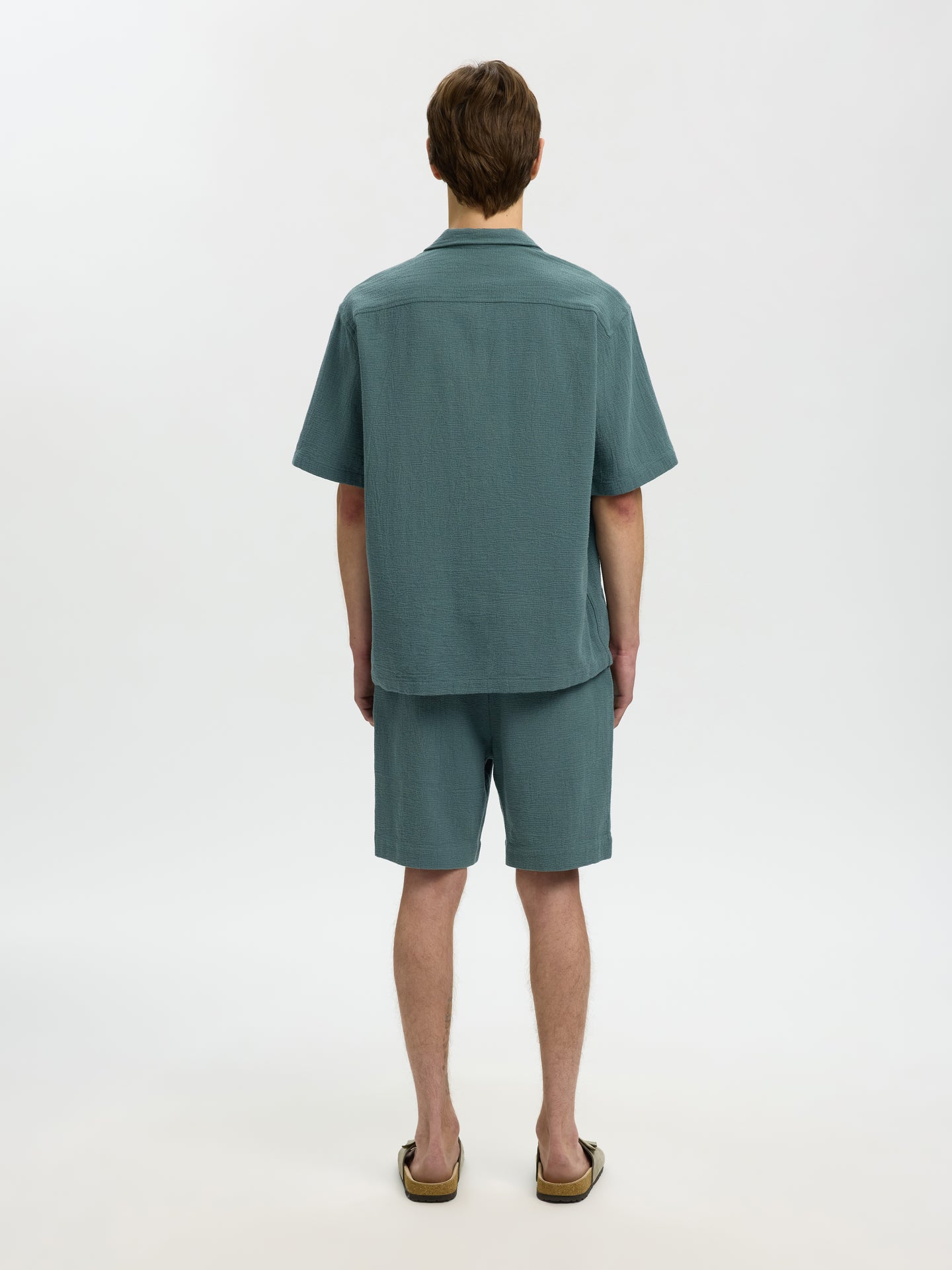 Selected Homme Rlx Cal Ss Shirt Blauw Heren