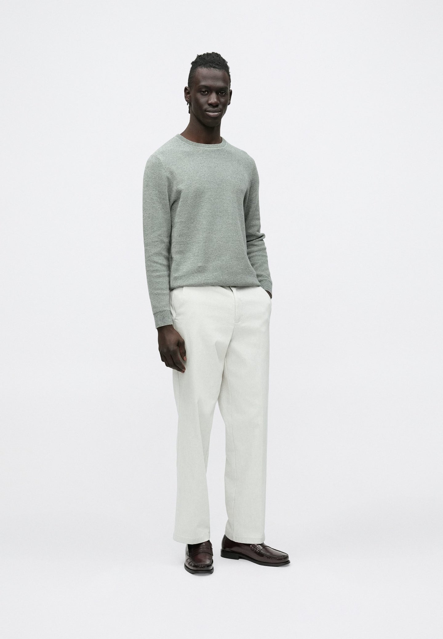 Ross ls knit structure crew neck