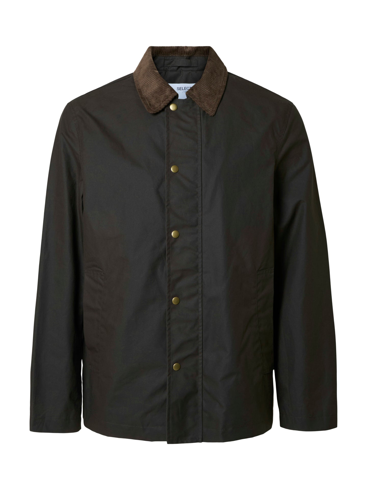 Selected Homme Walter Waxed Cotton Jacket Donkerbruin Heren
