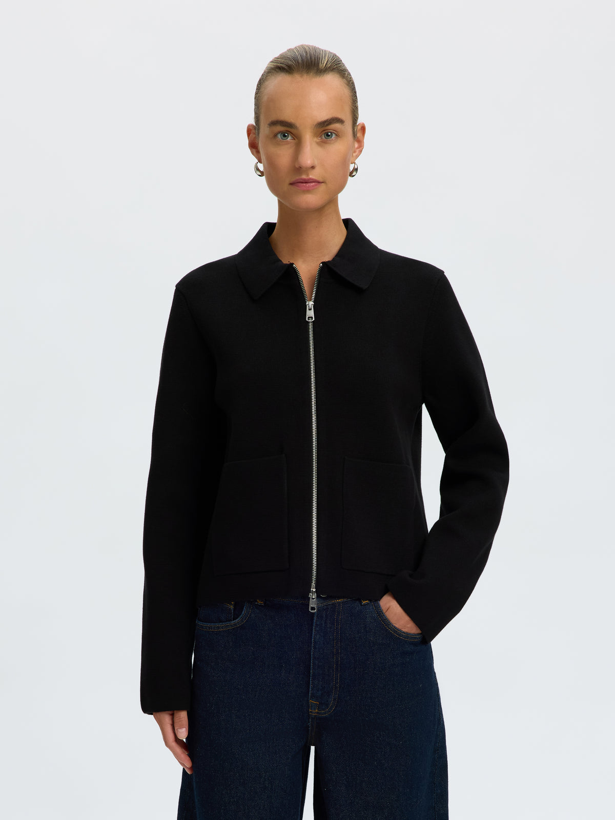 Selected Mika Ls Knit Cardigan Zwart Dames