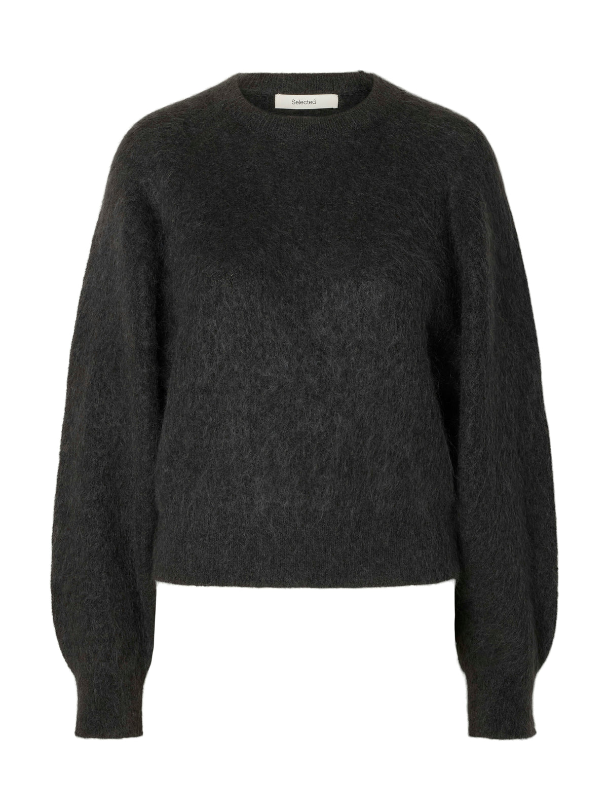 Selected Mira Ls Knit Short Donkergrijs Dames