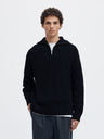 Selected Pim Ls Knit Half Zip Camp Donkerblauw Heren