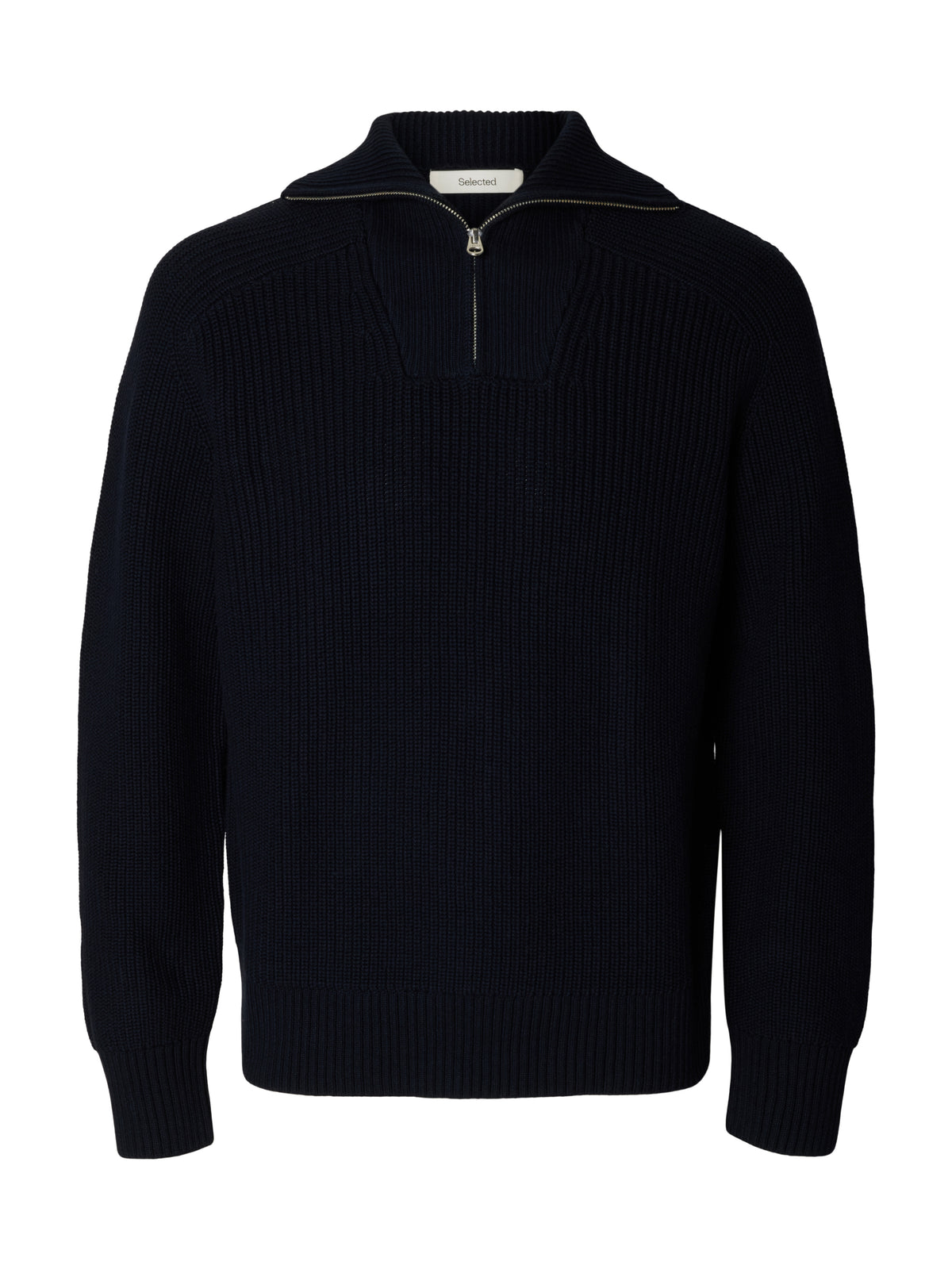 Selected Pim Ls Knit Half Zip Camp Donkerblauw Heren